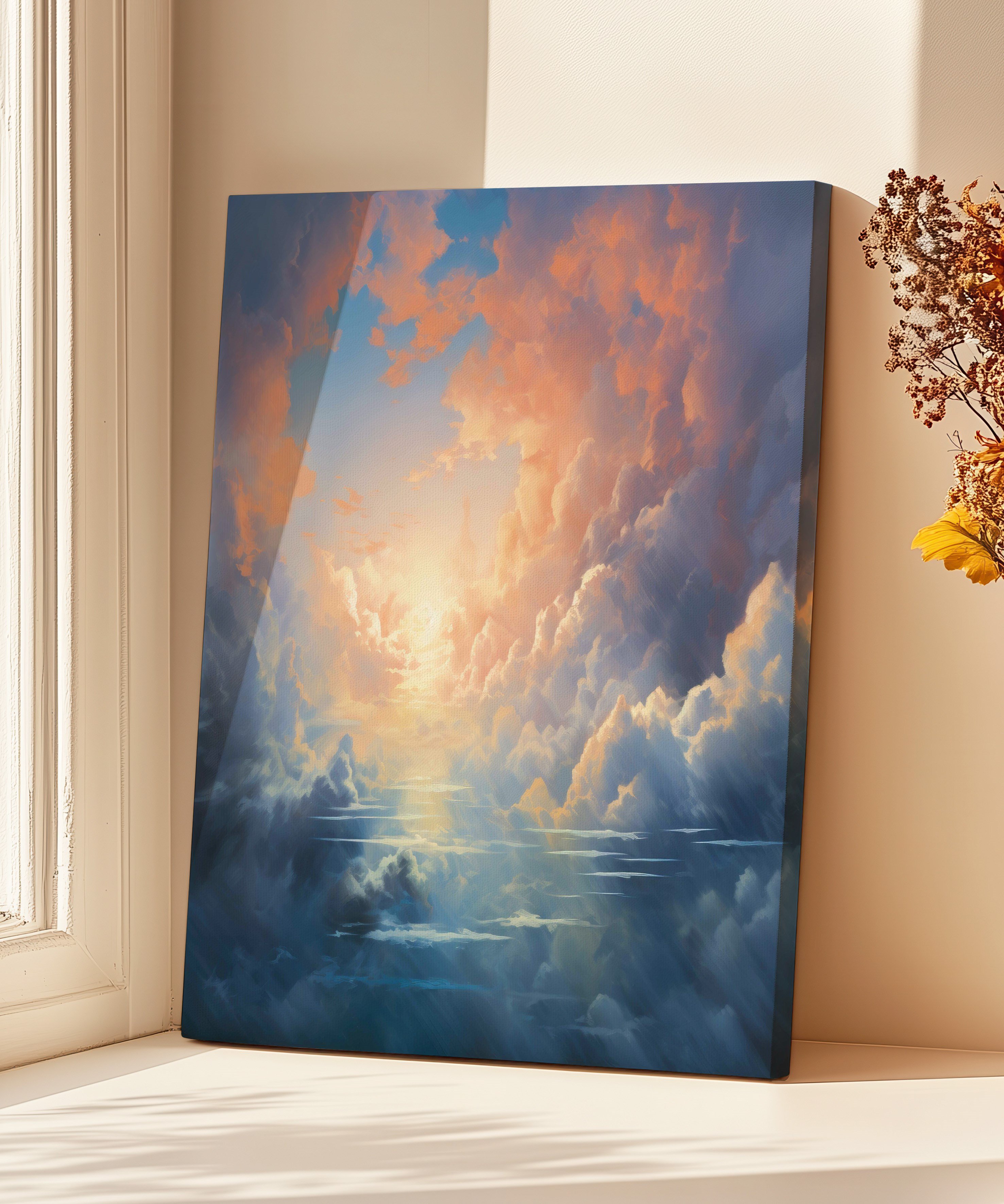 Bulutlar | Yağlıboya dokulu canvas baskı