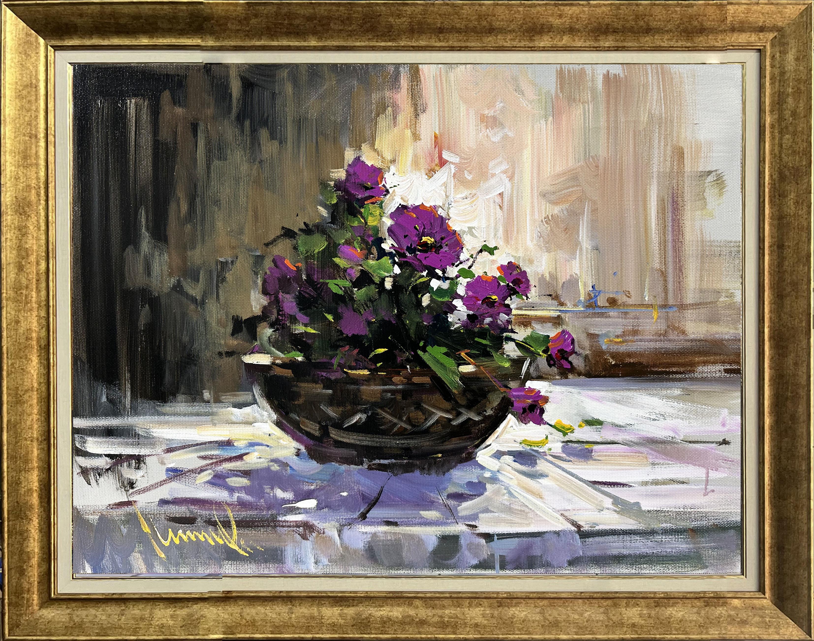 Çiçek tema yağlı boya tablolar