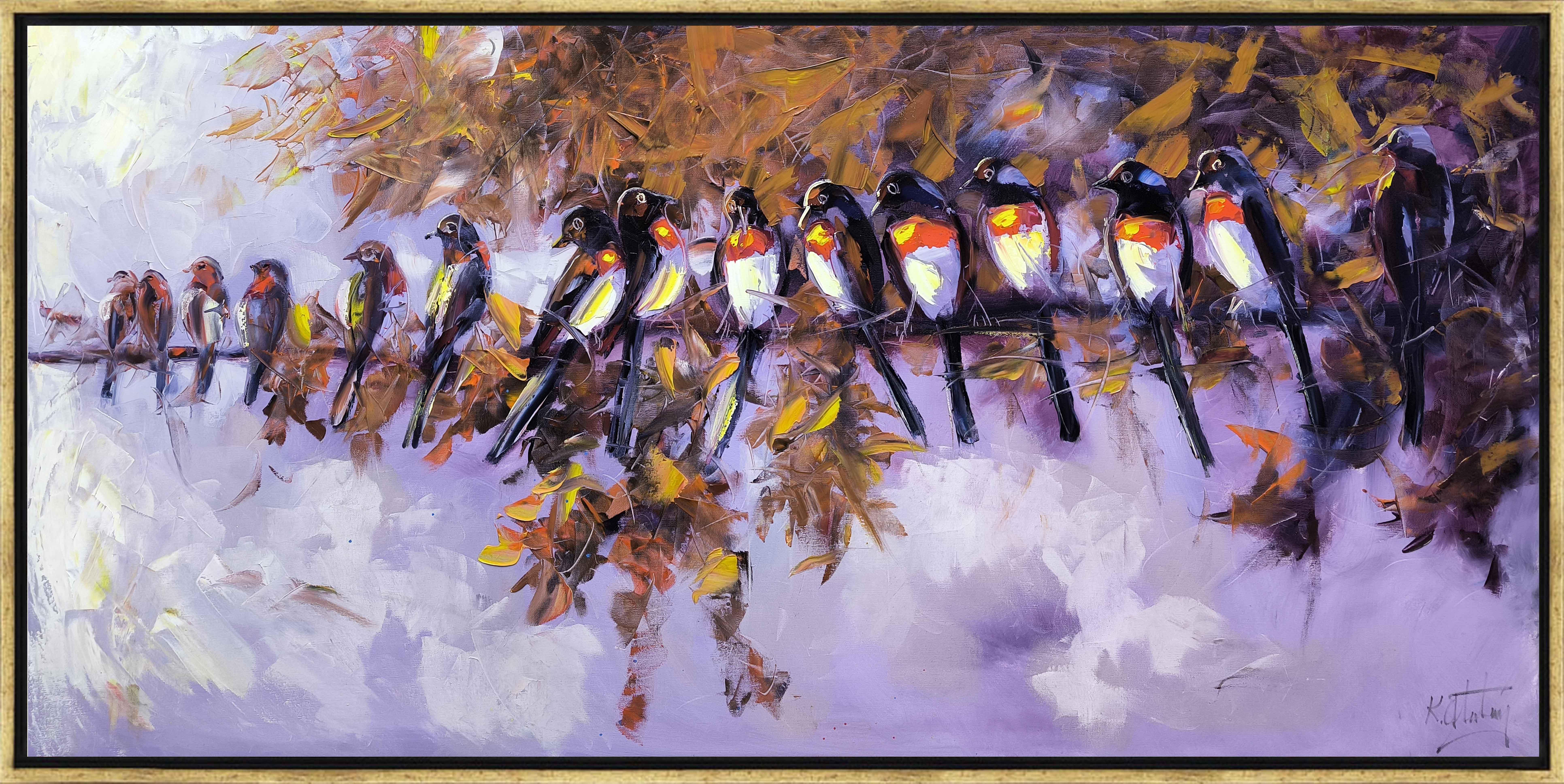 Daldaki kuşların cıvıltısı  | Yağlı Boya Tablo