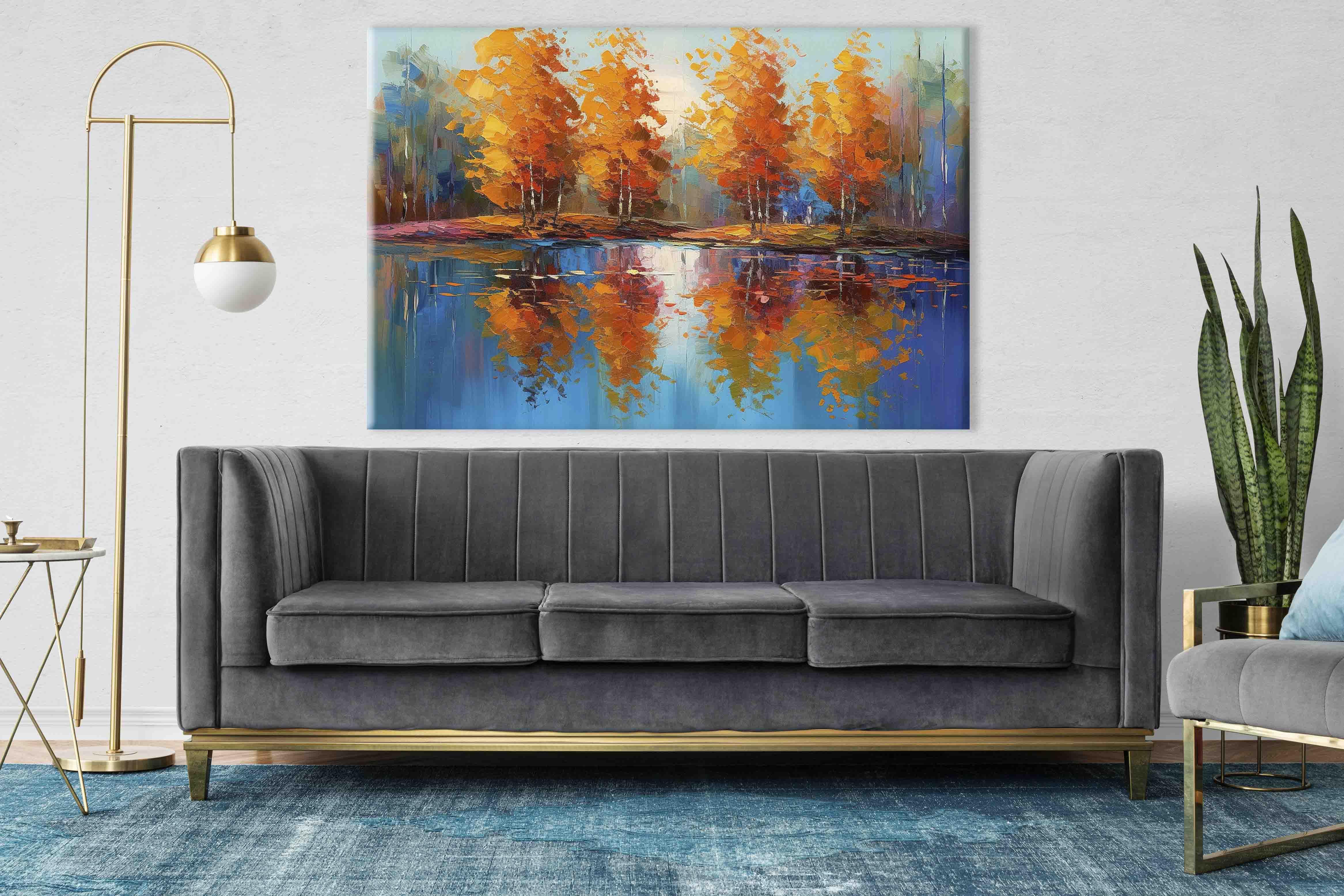 Doğa Temalı Yağlıboya Dokulu Tablolar