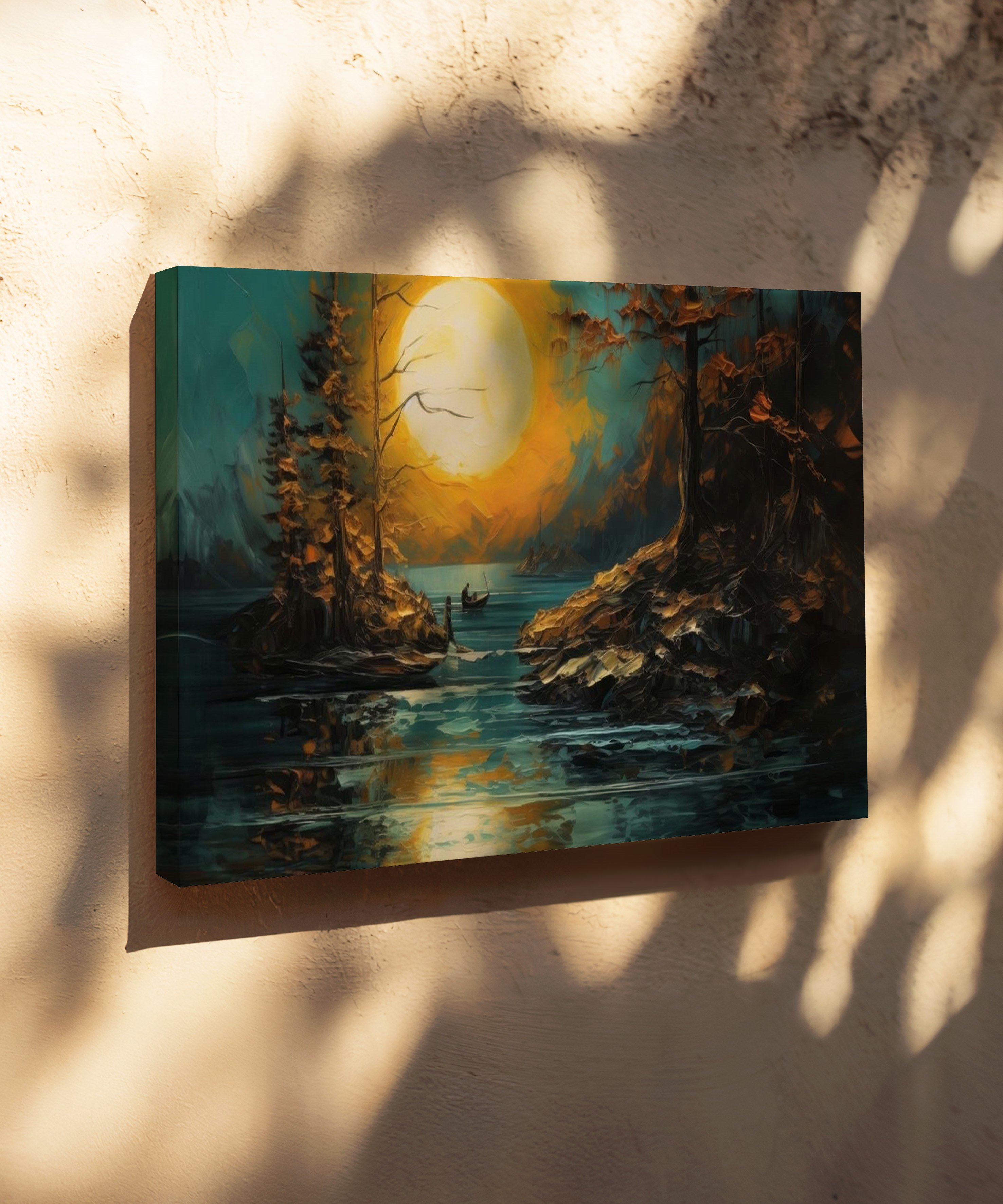 Geceyi Anımsatan | Yağlıboya dokulu canvas baskı