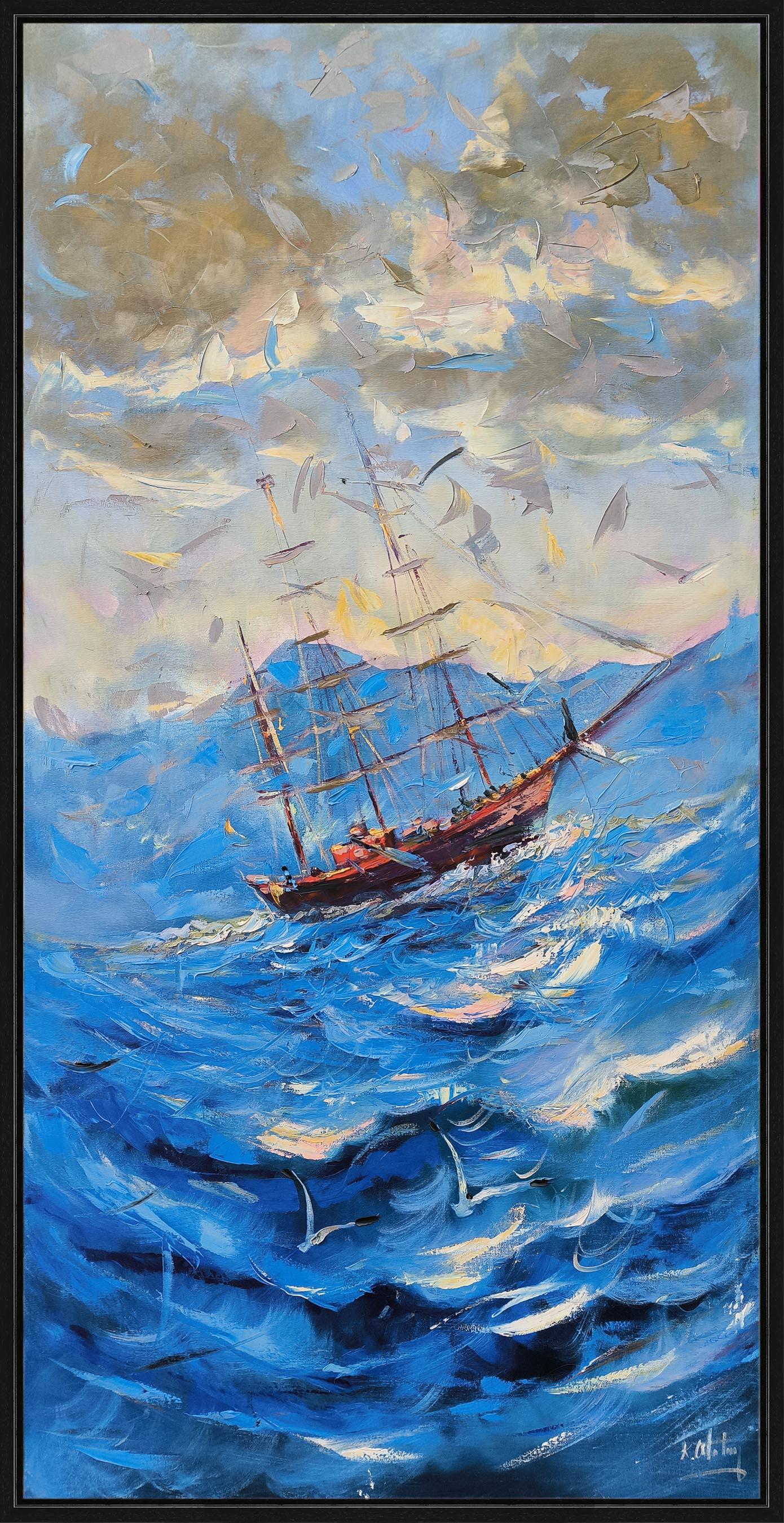 Heybetli Dalgalarda | Yağlı Boya Tablo