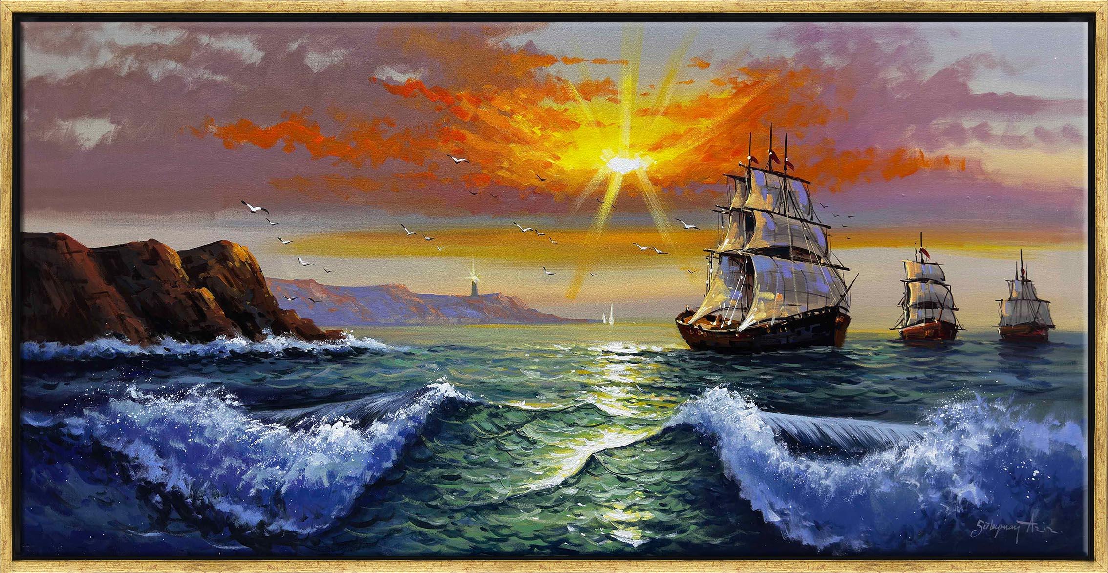 Işığa Açılan Sular | Yağlı Boya Tablo