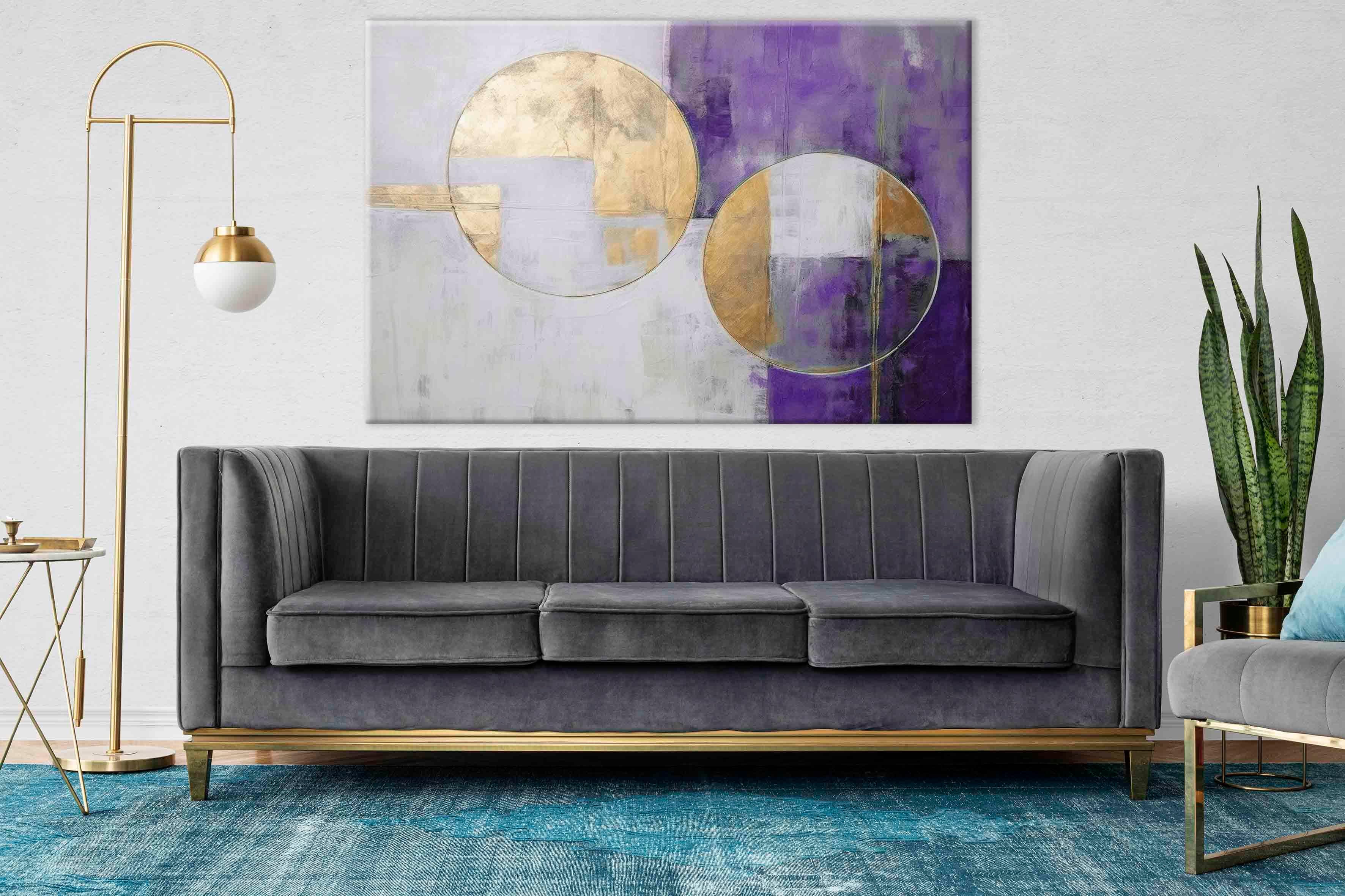 Lux Mor-Gold 6 | Yağlıboya dokulu canvas baskı