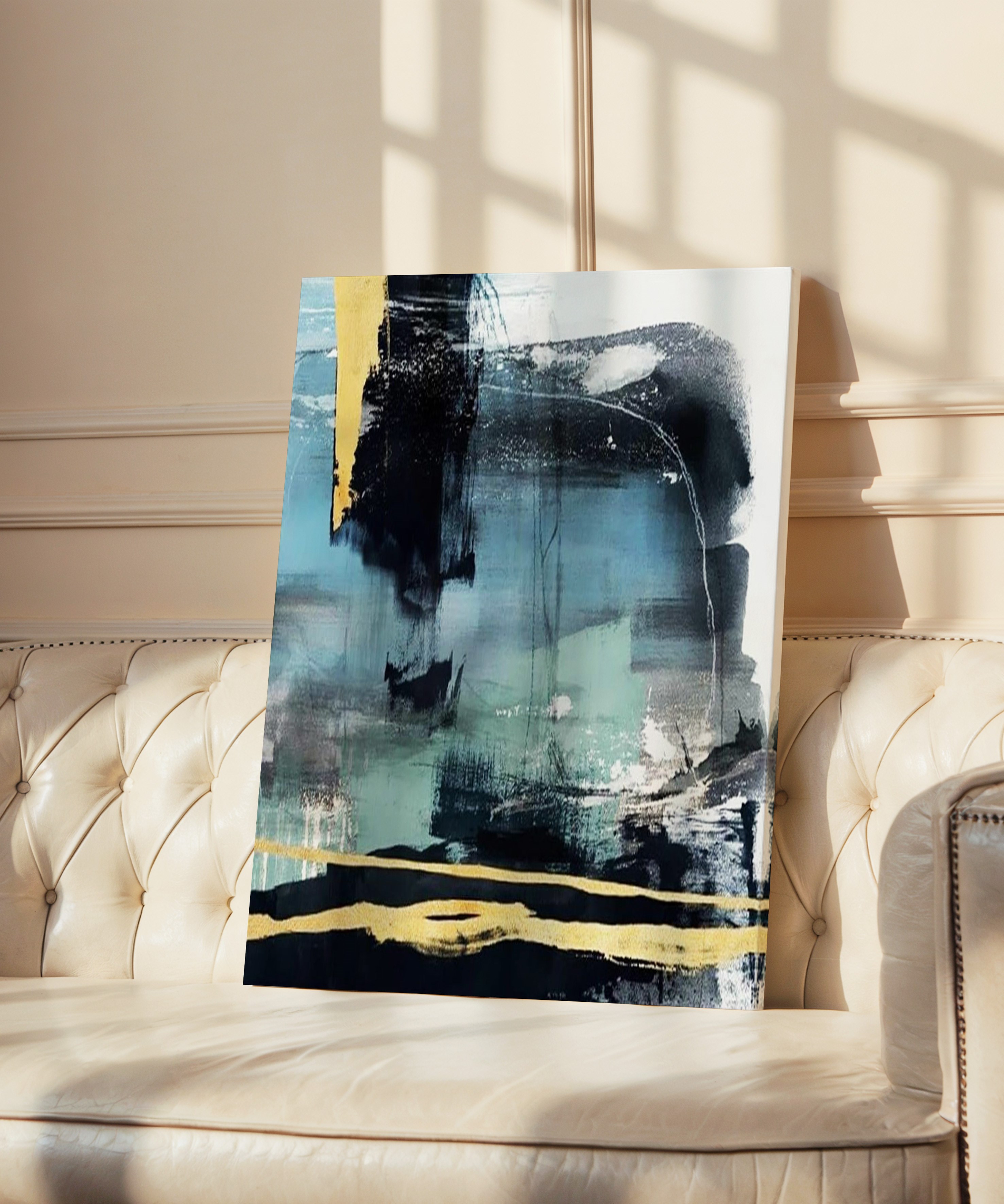 Mavi tonu | Yağlıboya dokulu canvas baskı