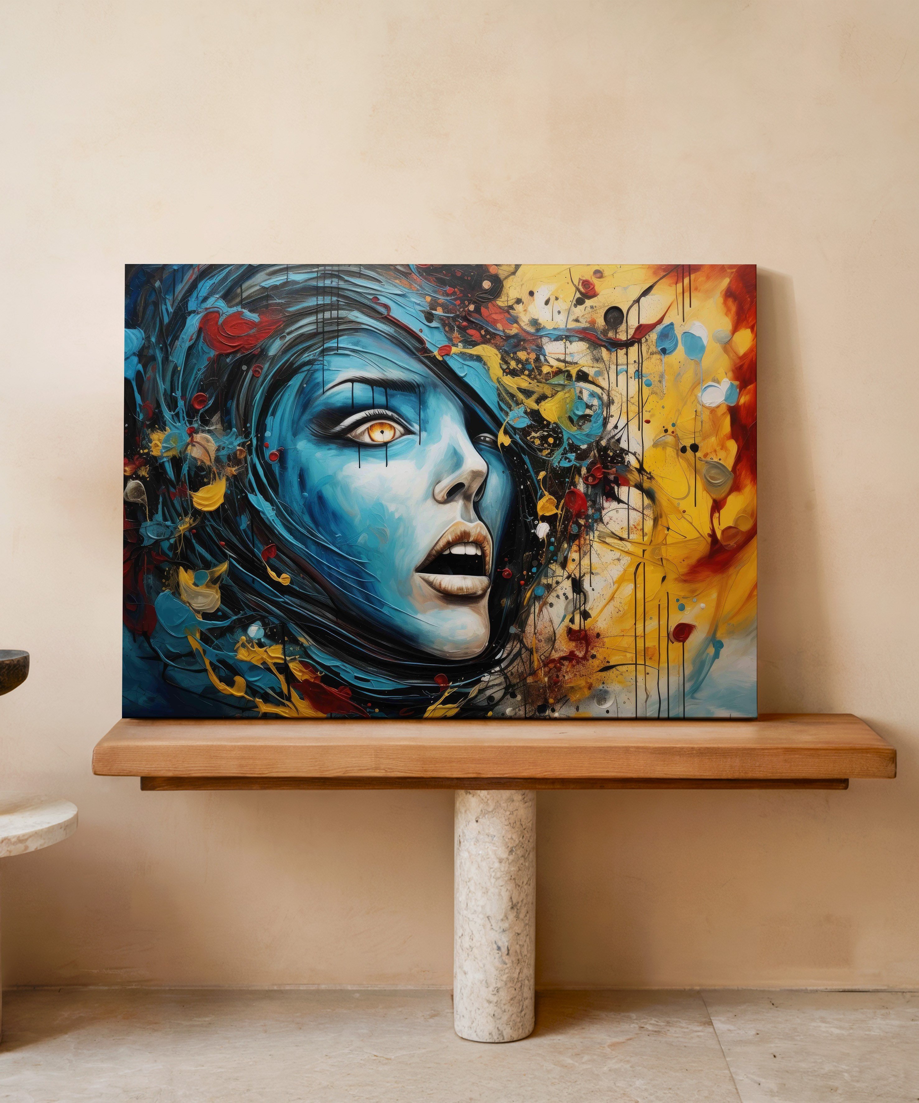 Mavinin Çığlığı | Yağlı Boya Dokulu Canvas Baskı