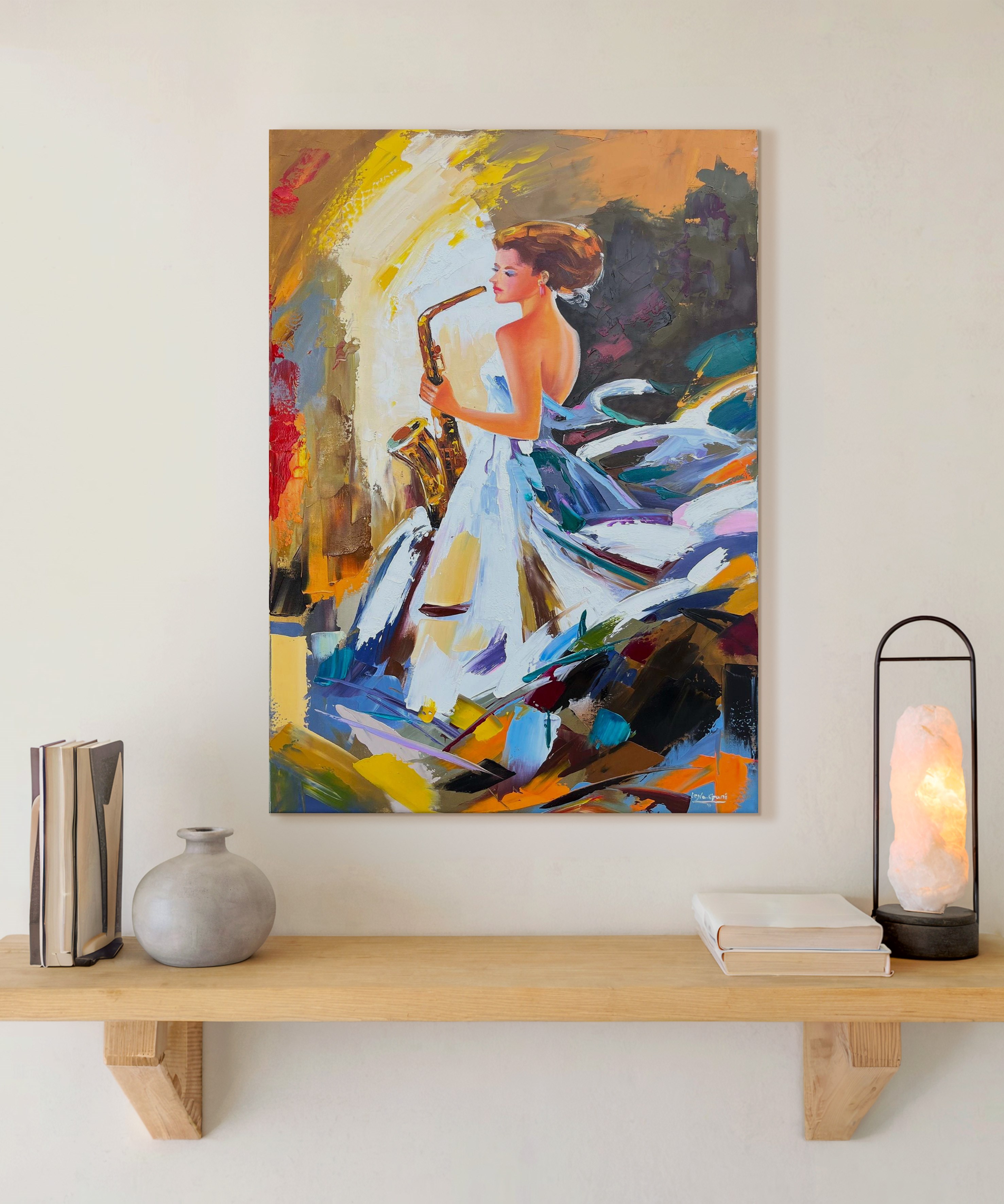 Melodinin Zarafeti | Yağlı Boya Dokulu Canvas Baskı