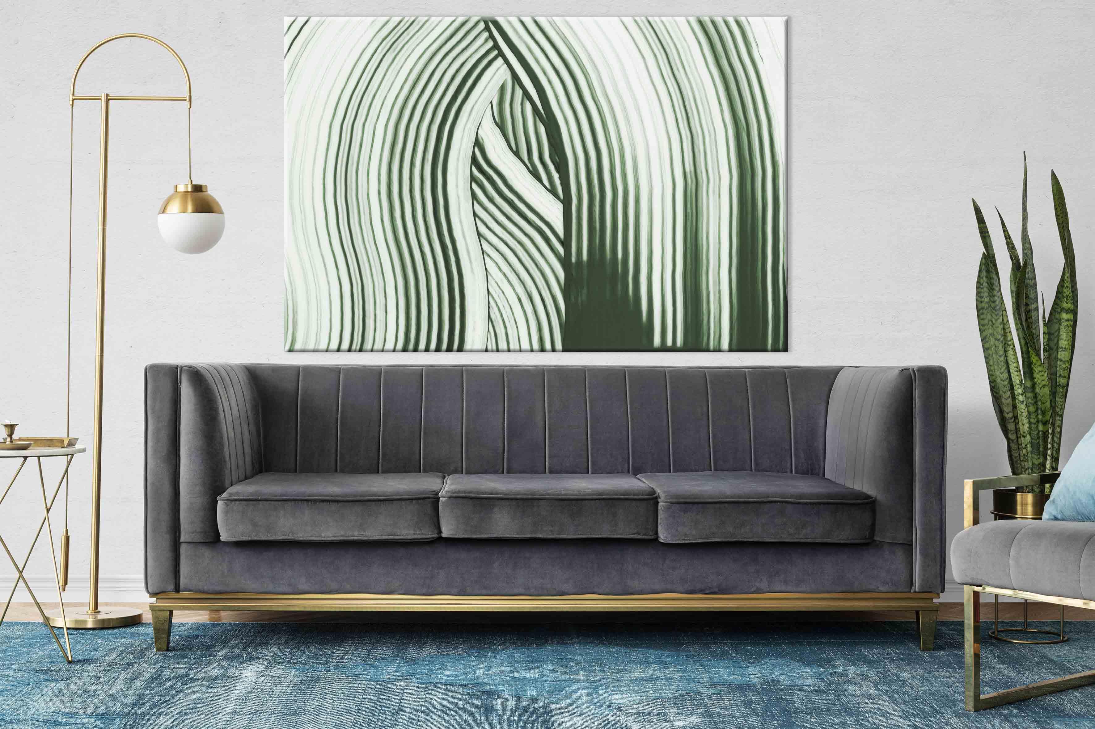 Minimal Soyut Yeşil | Yağlıboya dokulu canvas baskı