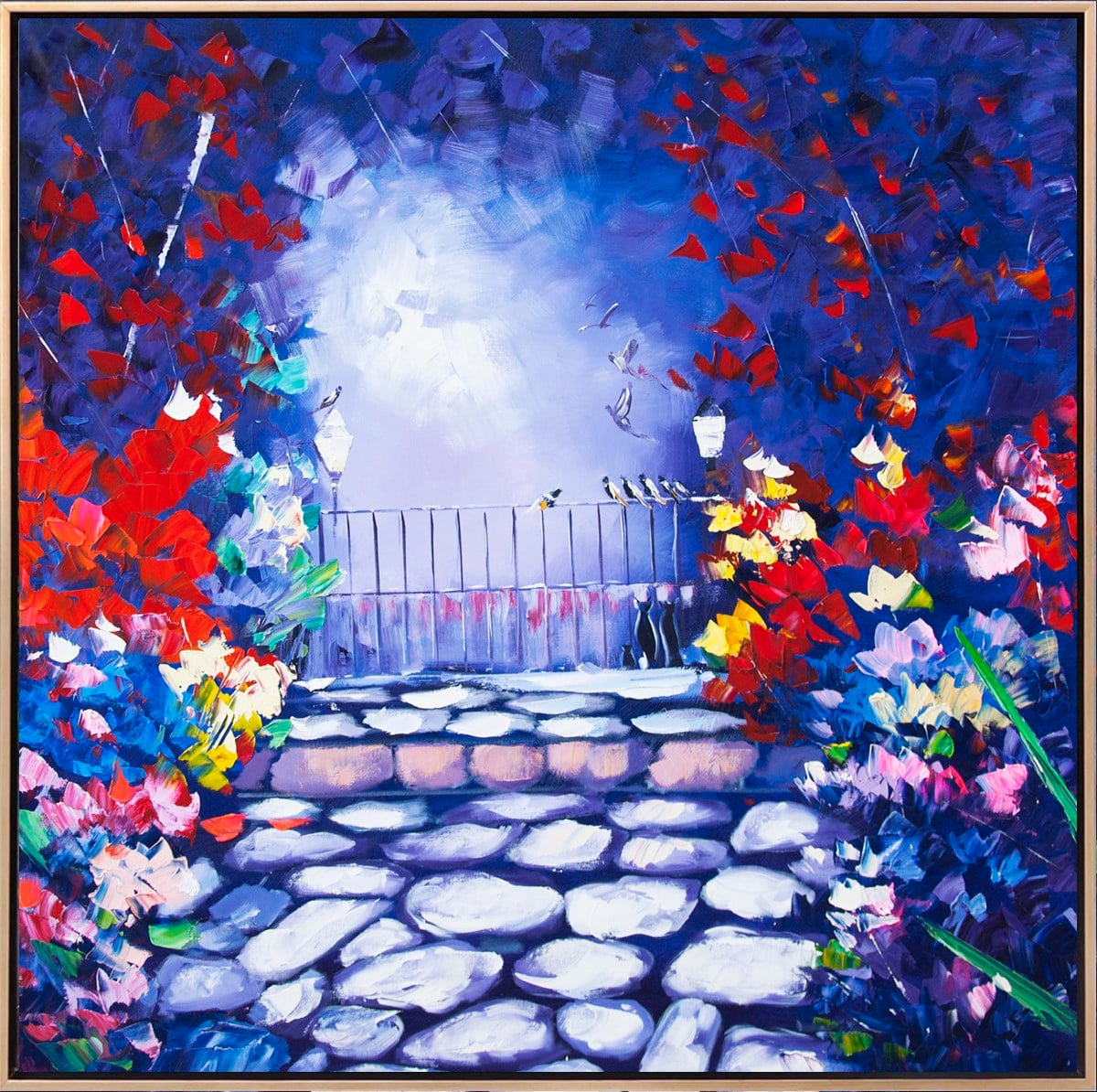 Modern yağlı boya tablolarBalkon Kuşları  | Yağlı Boya Tablo | kozaart galeri