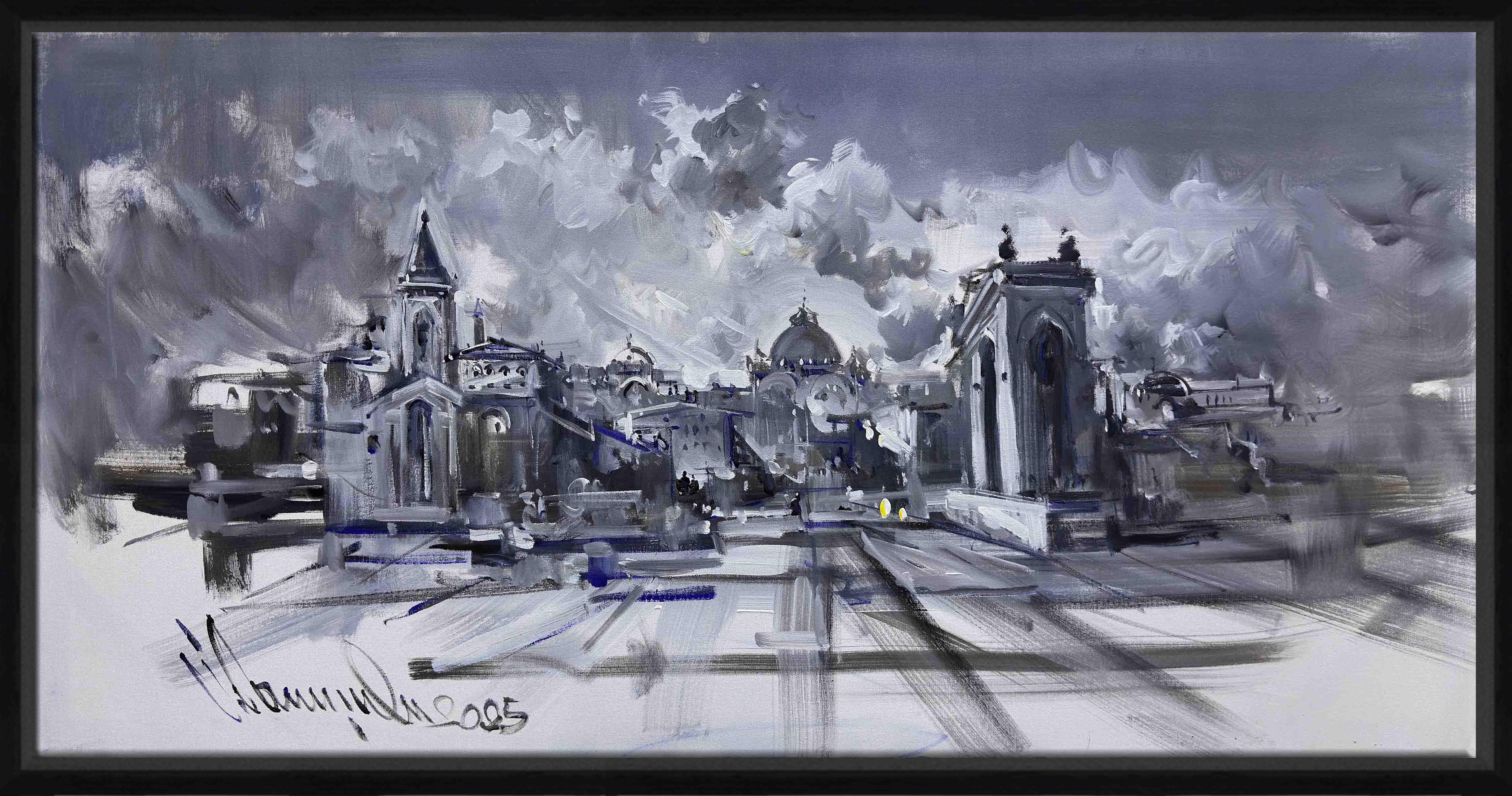 Monokrom Manzara | Yağlı Boya Tablo