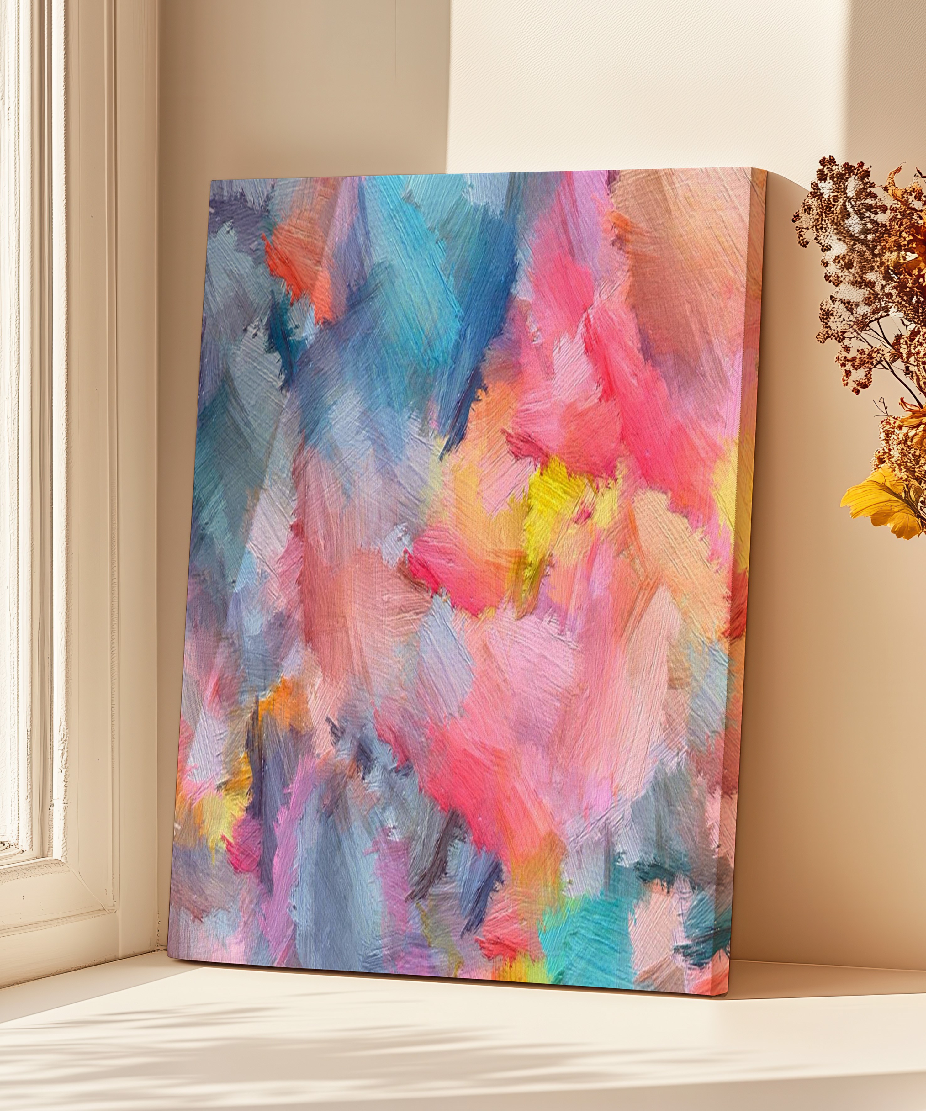 Pembe Düş | Yağlıboya dokulu canvas baskı