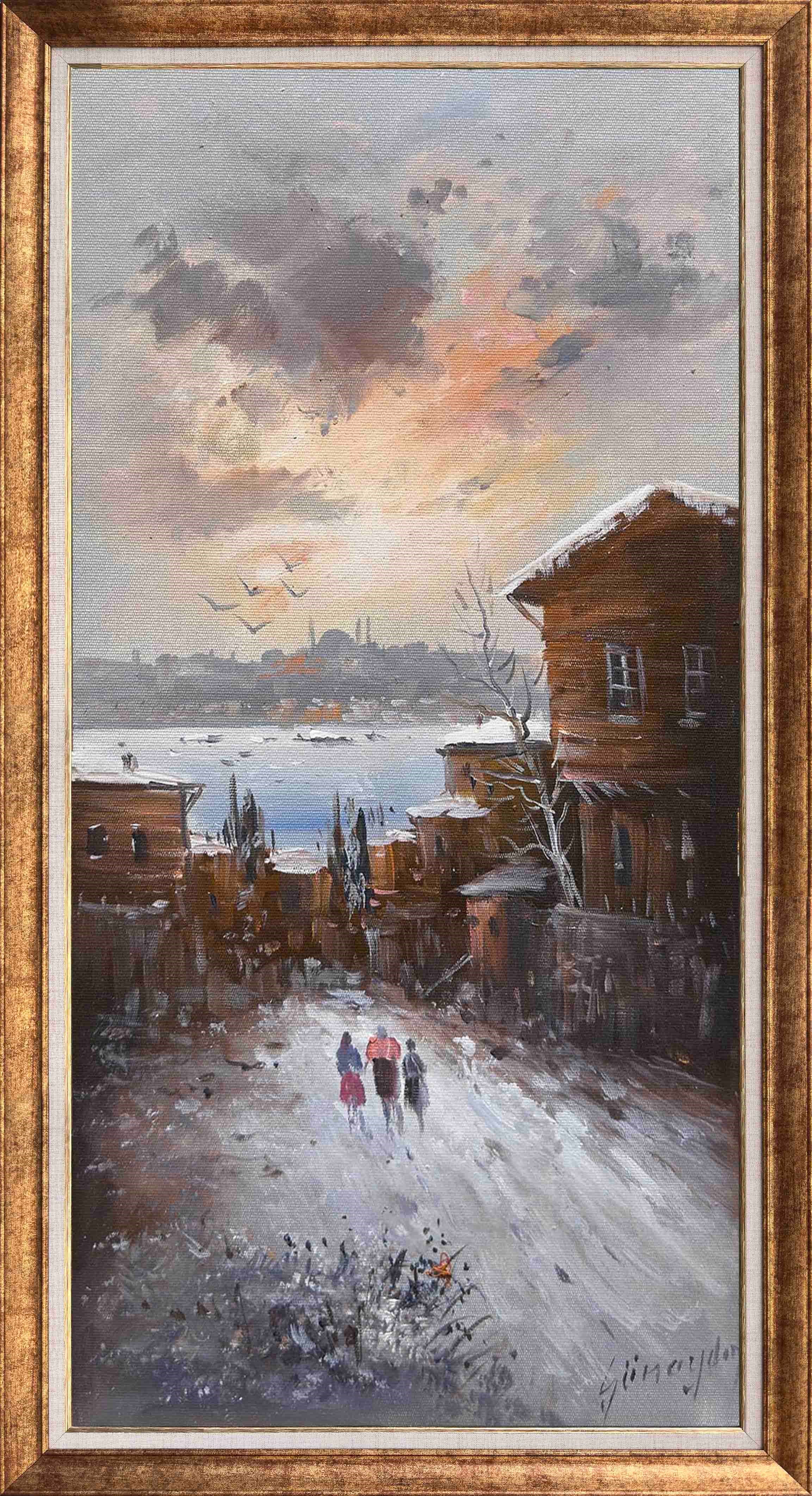Puslu Bir Kış Sabahı | Yağlı Boya Tablo