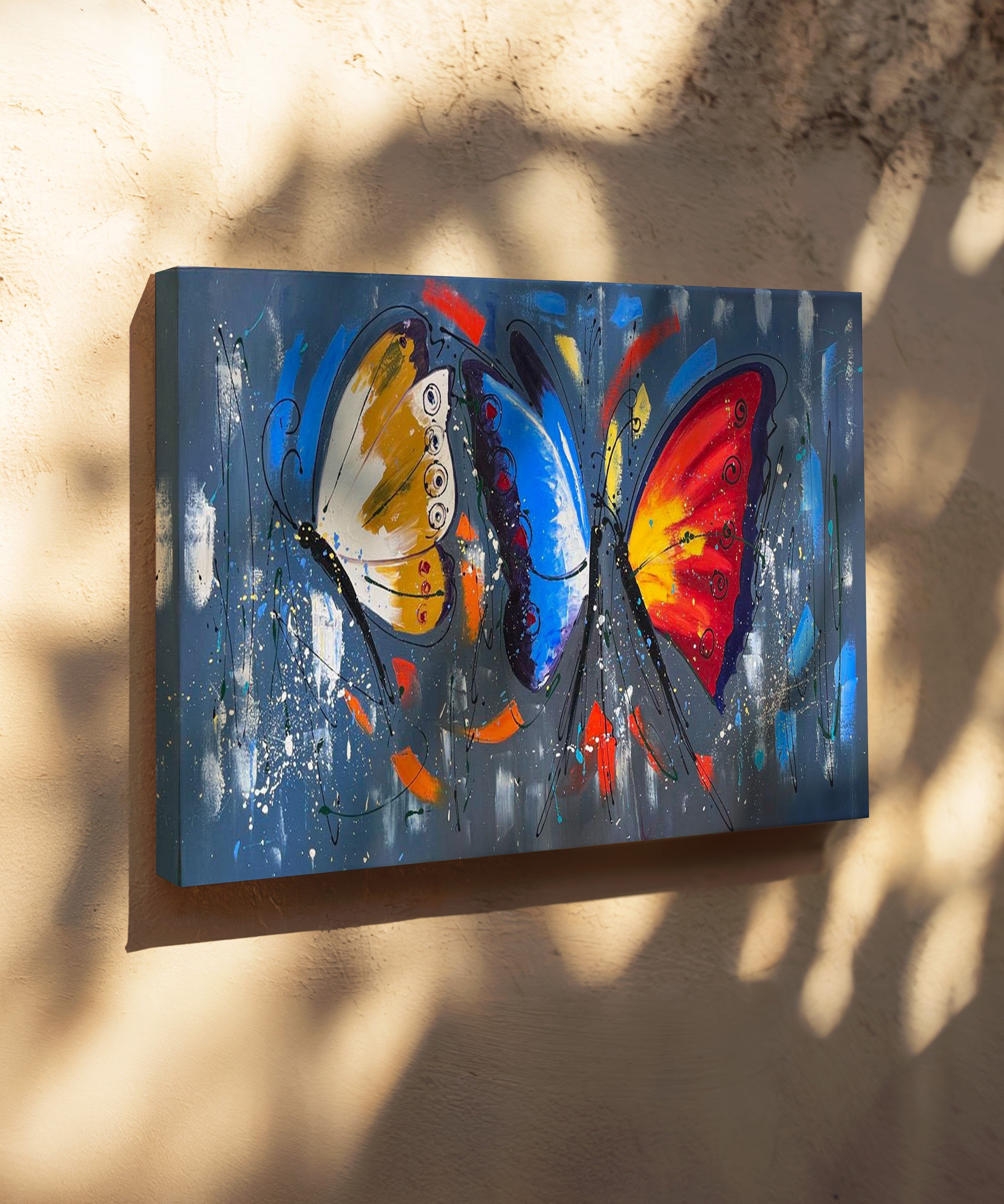 Renk Kanatları  | Yağlı Boya Dokulu Canvas Baskı