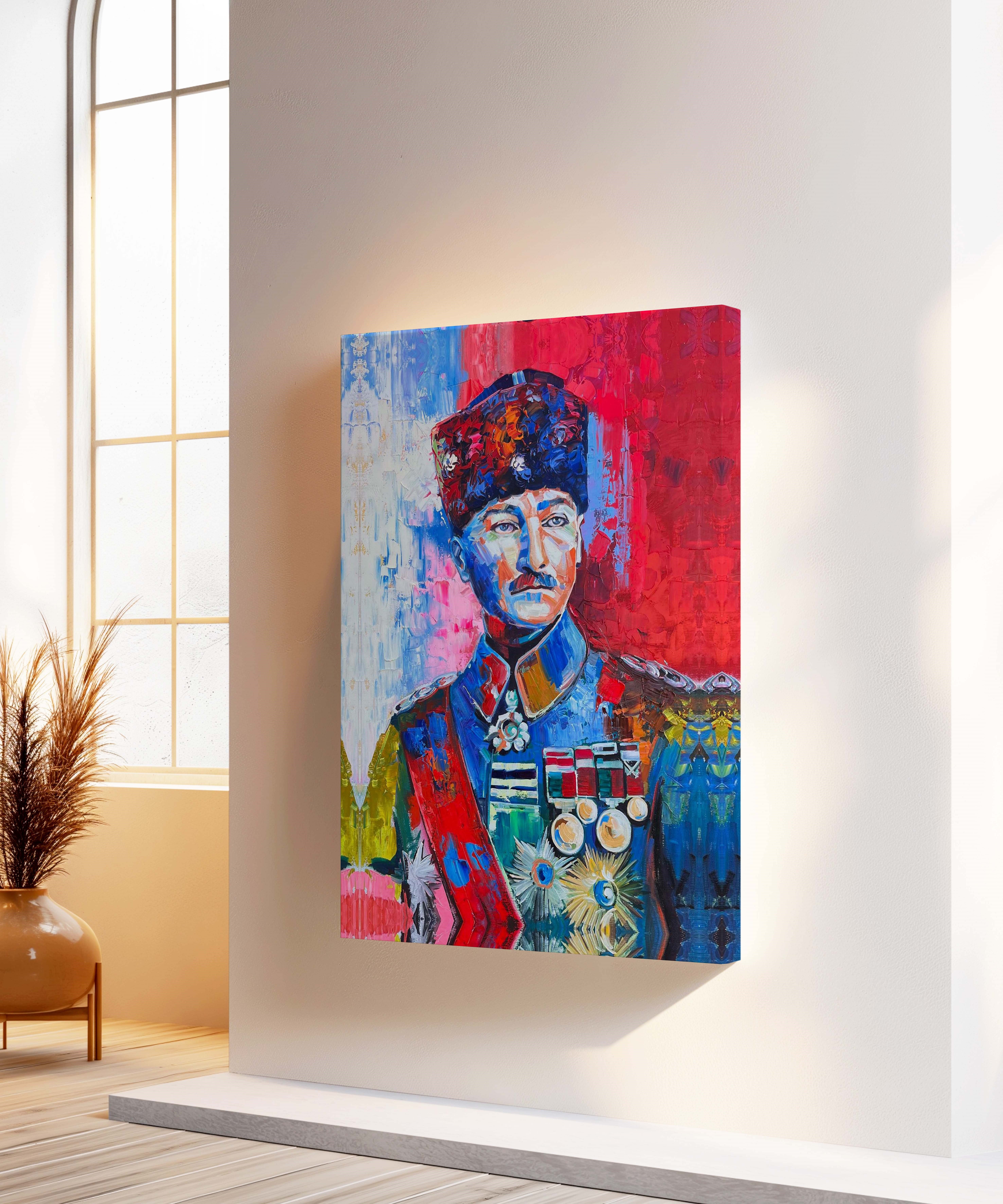 Renklerle Atatürk | Yağlı Boya Dokulu Canvas Baskı