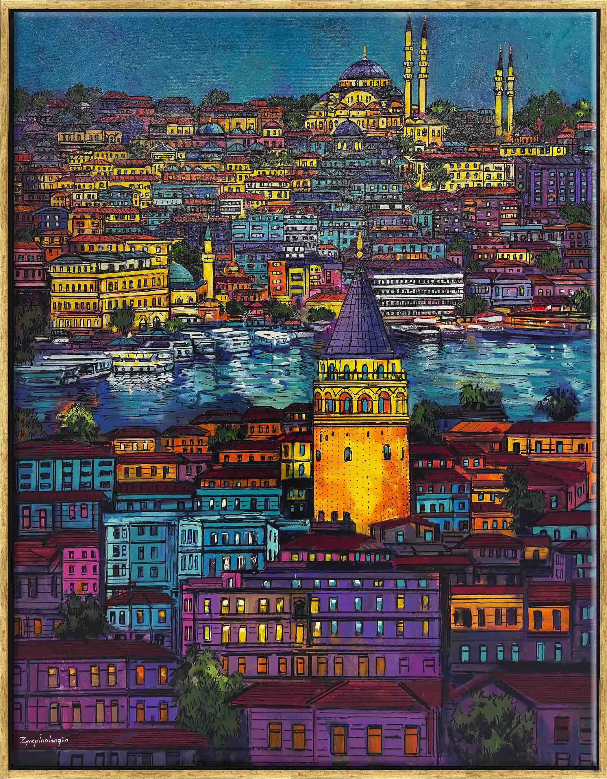 Renkli Galata | Yağlı Boya Tablo
