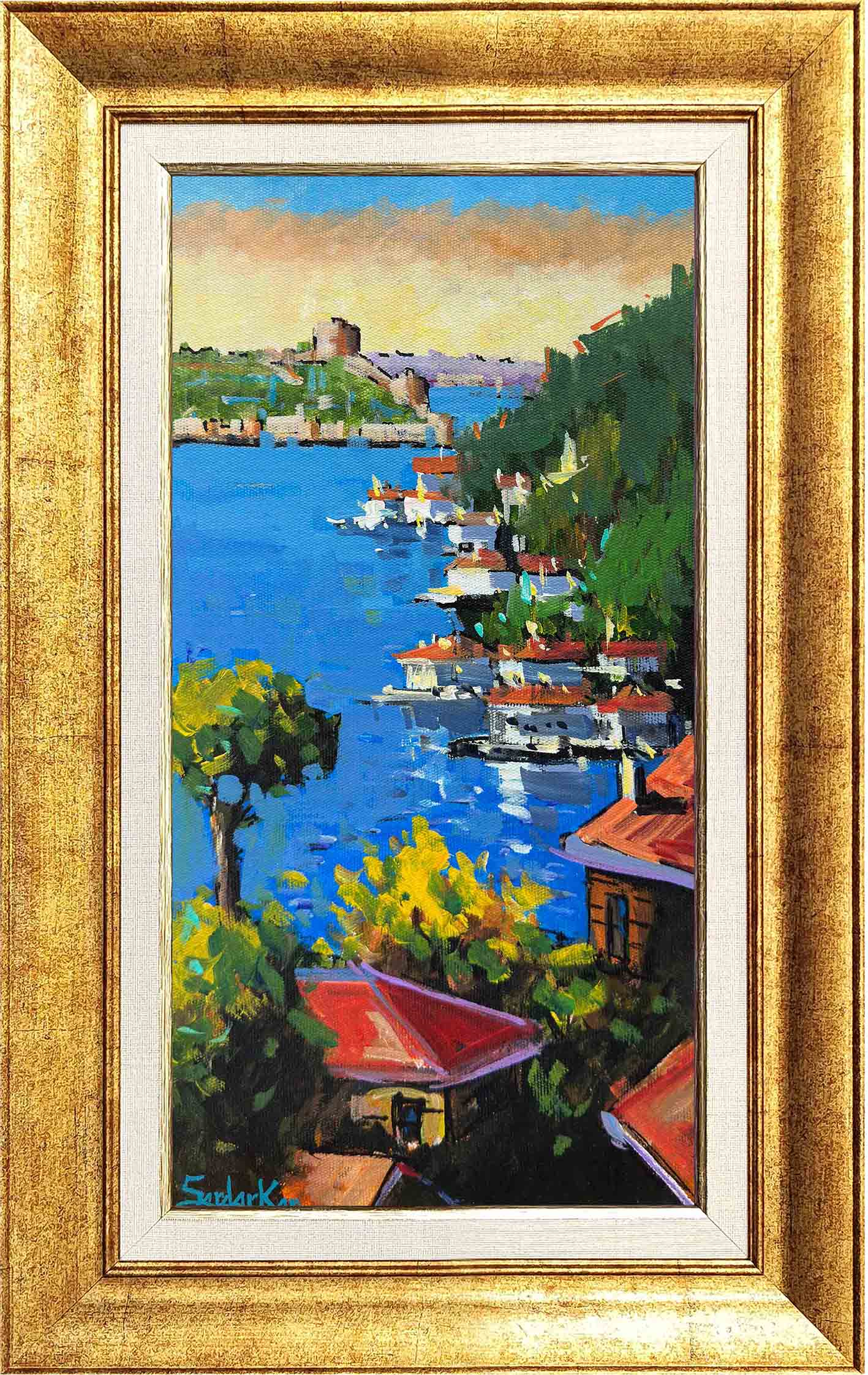 Sahil Evleri | Yağlı Boya Tablo 