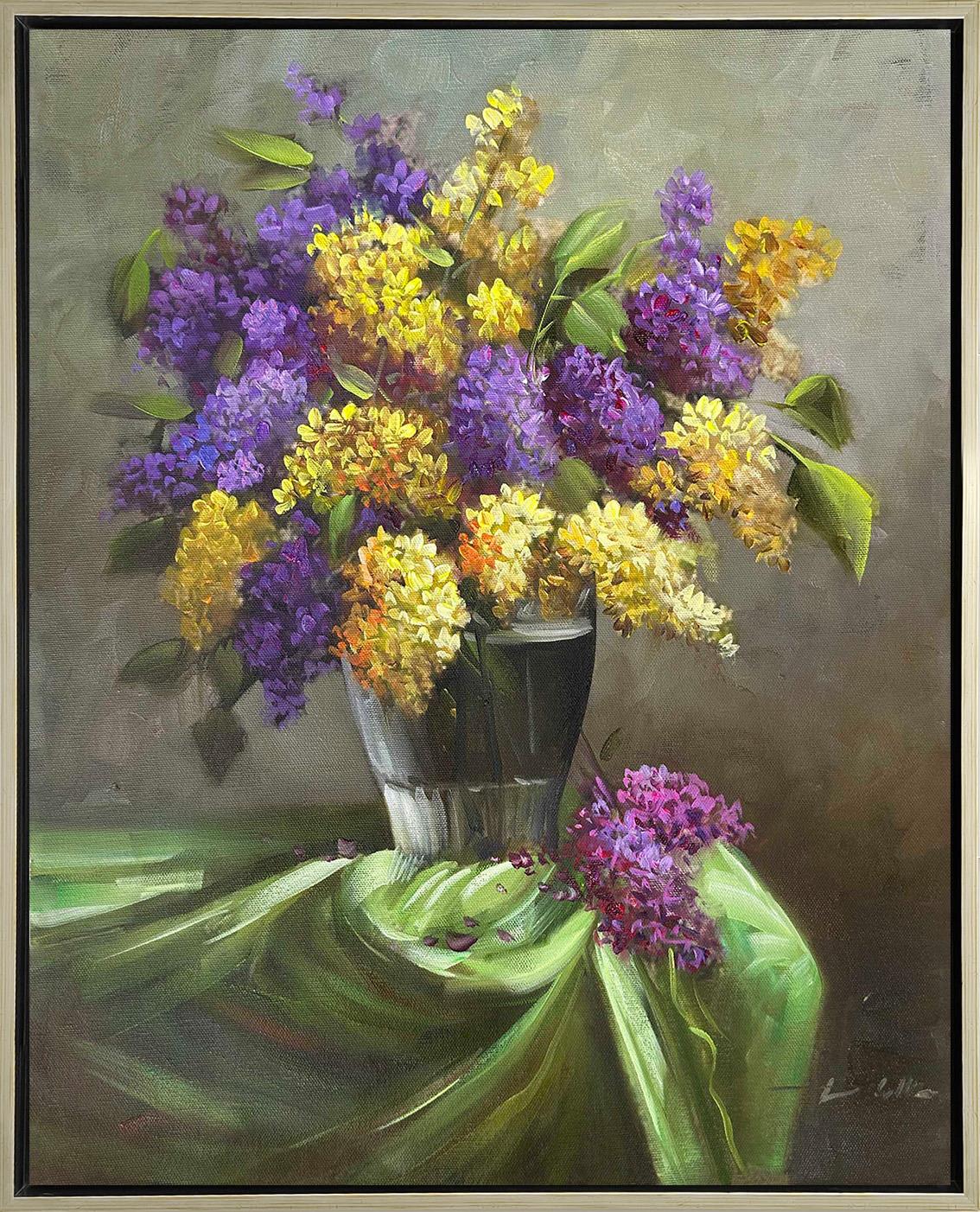 Sarı ve Mor Sümbüller    | Yağlı Boya Tablo 