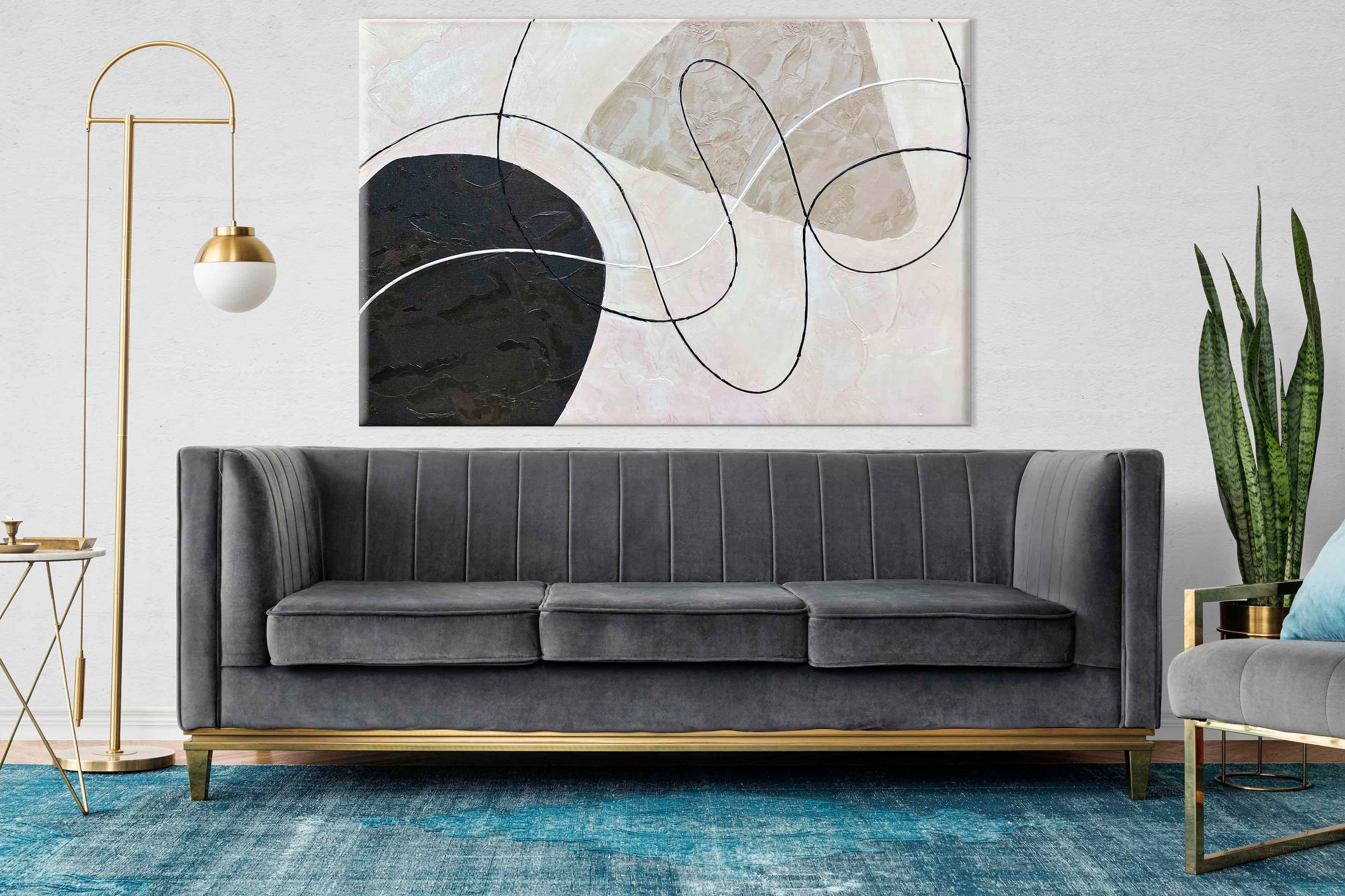 Soyut Kahve Sakinliği | Yağlıboya dokulu canvas baskı