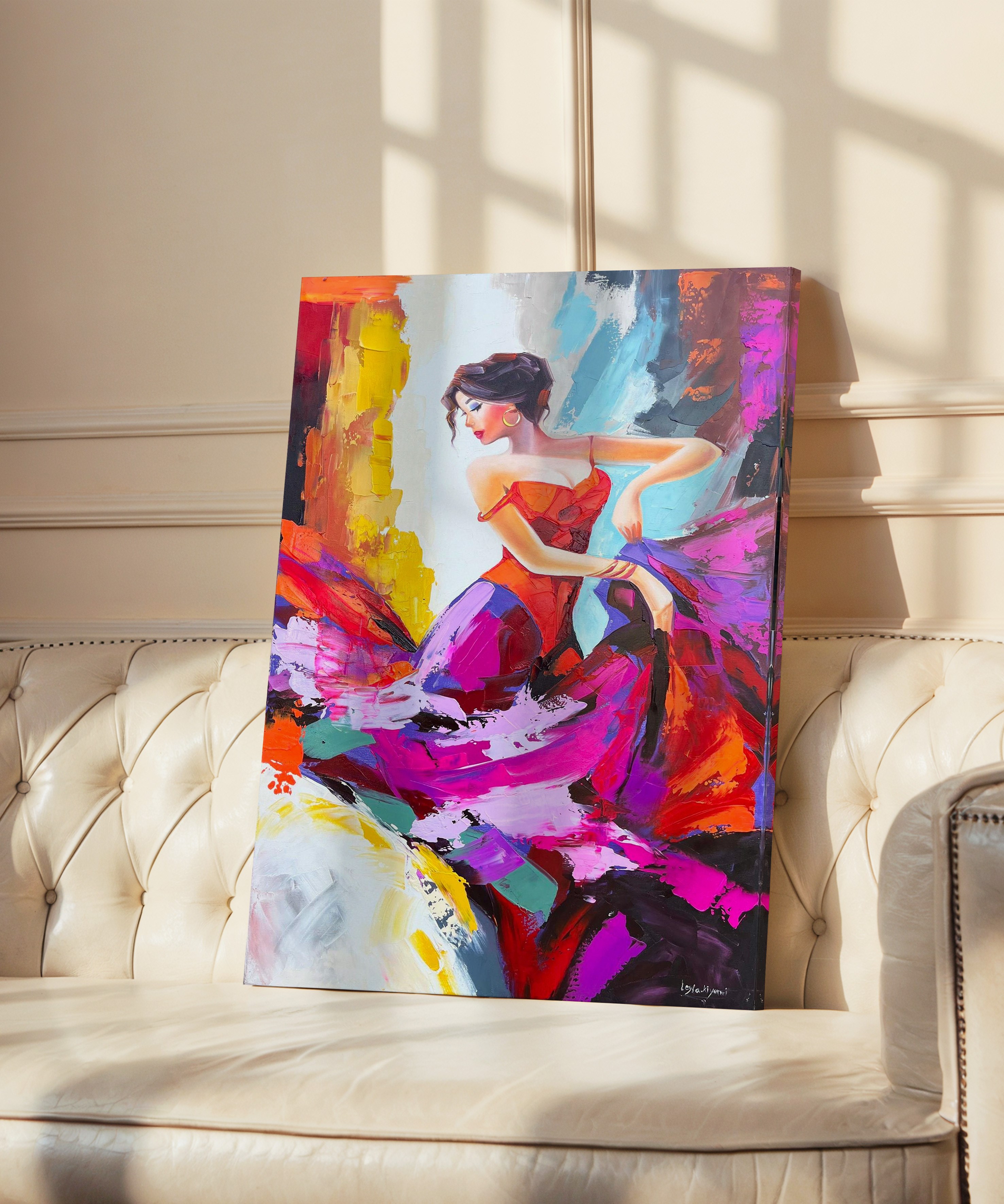 Tutkunun Dansı | Yağlı Boya Dokulu Canvas Baskı