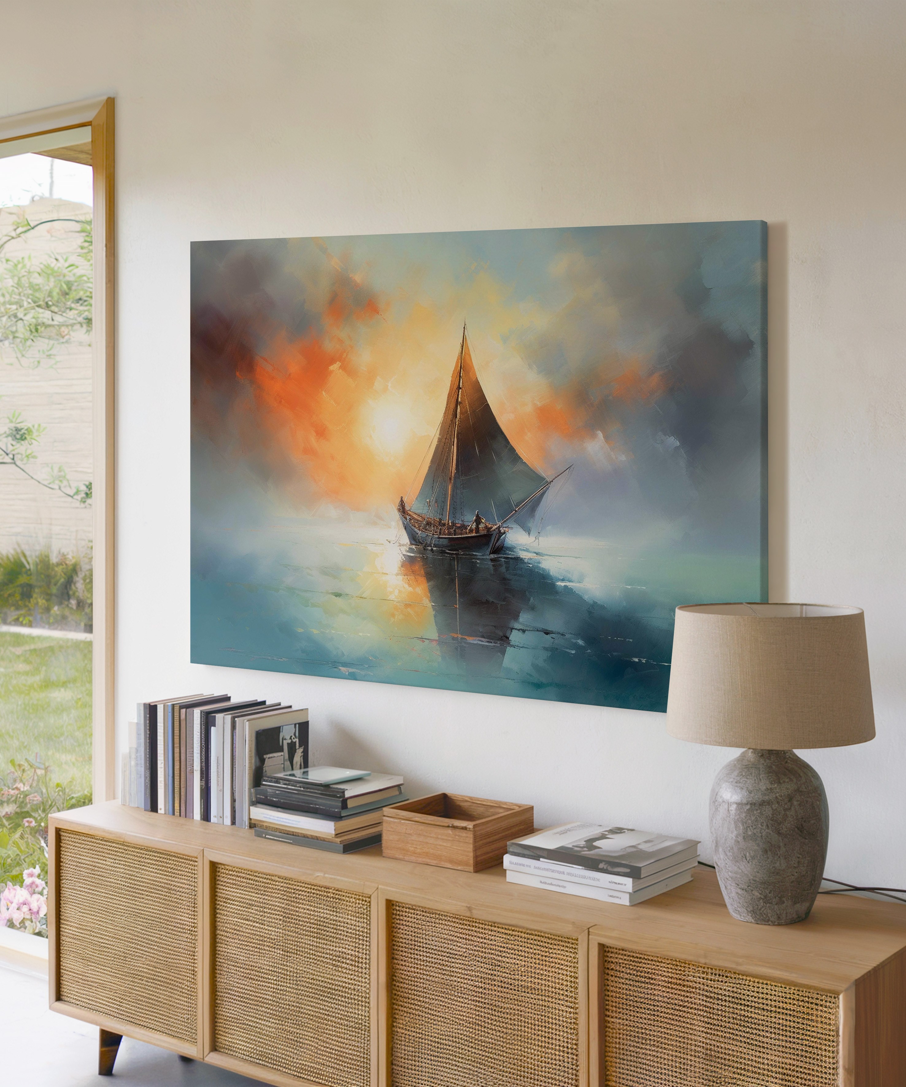 Ufka Yolculuk | Yağlı Boya Dokulu Canvas Baskı