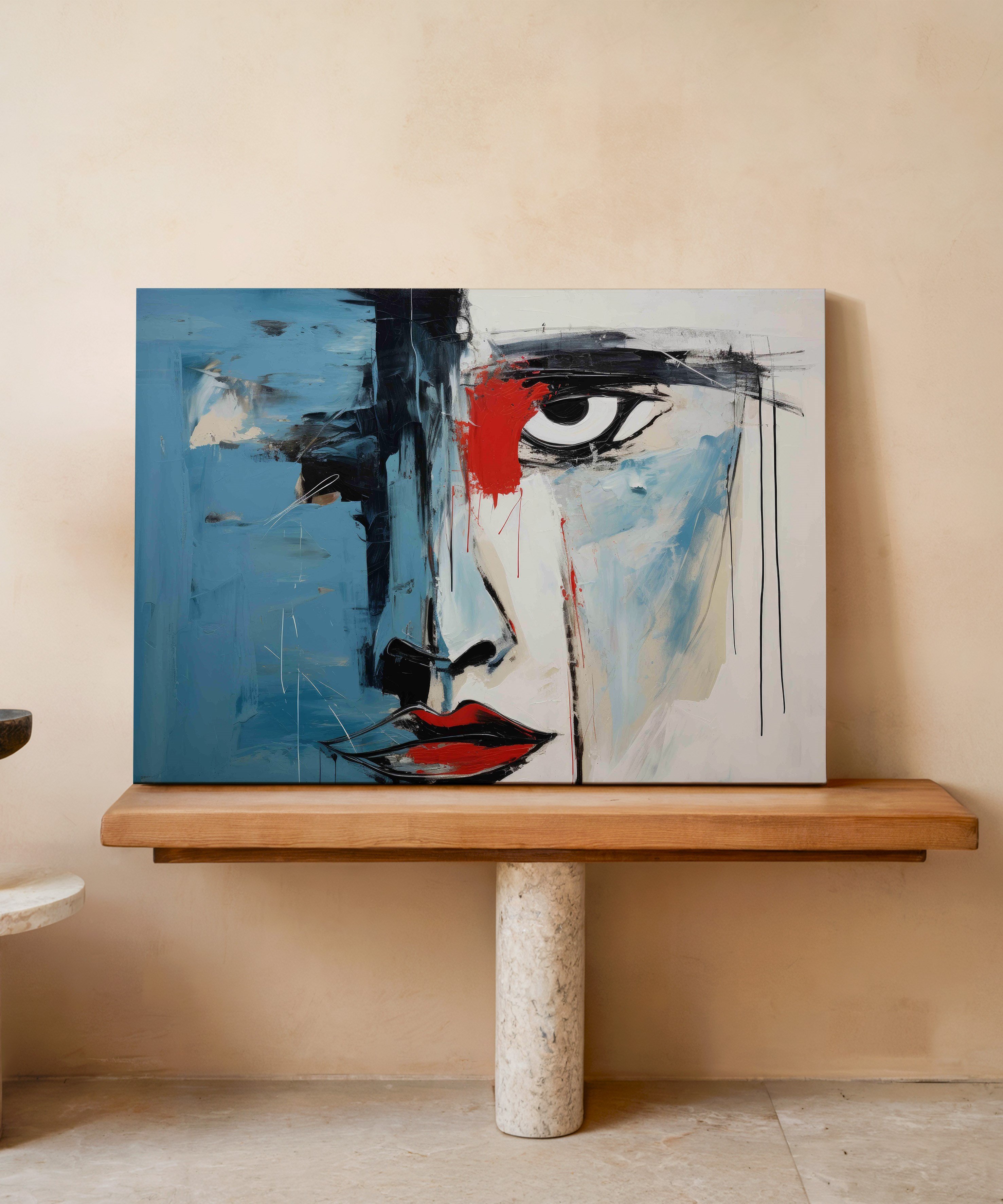 Woman Stern Look | Yağlıboya Dokulu Canvas Baskı
