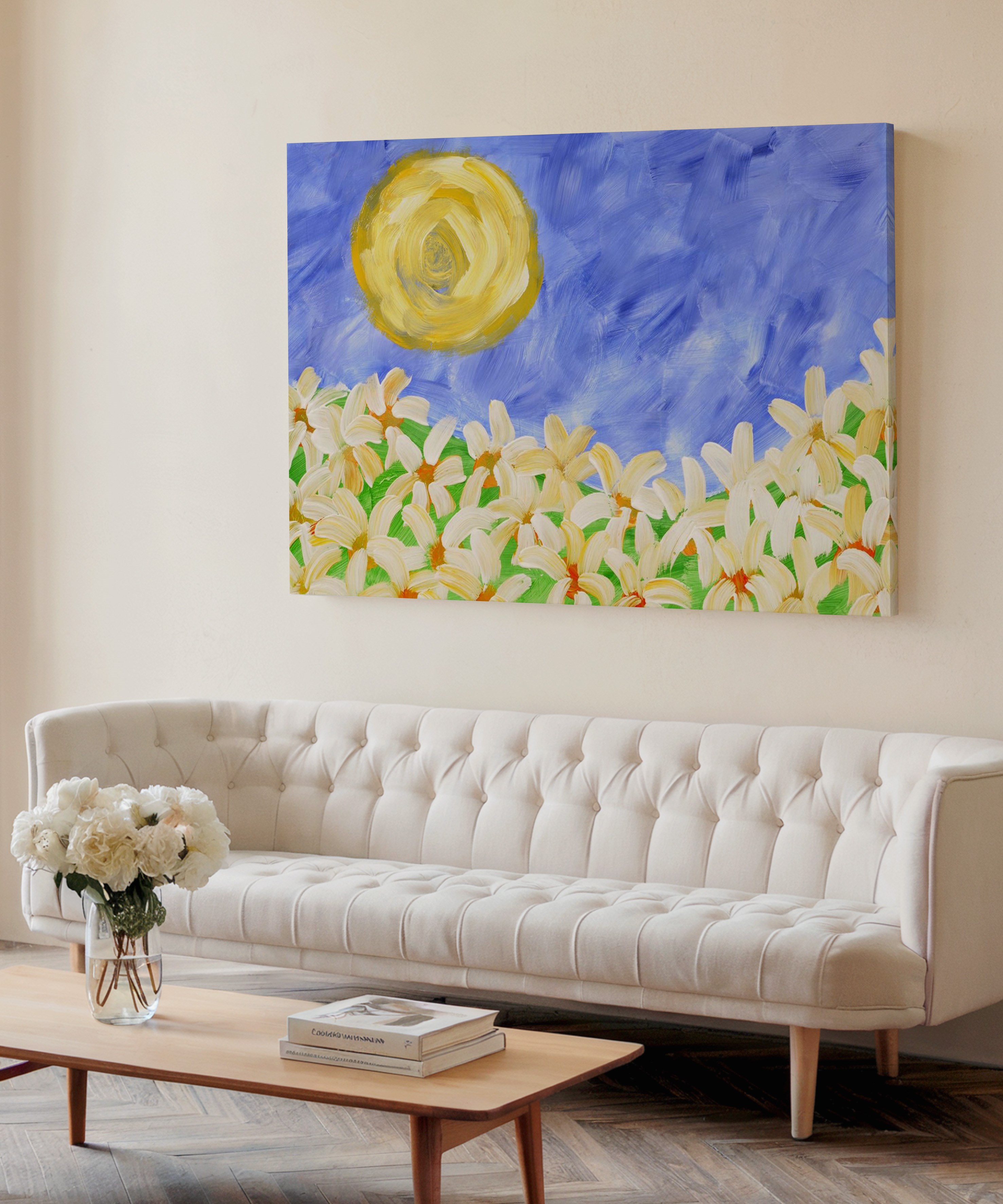 Yaz Güneşi | Yağlıboya dokulu canvas baskı