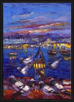 Galatanın Güvercinleri | Yağlı Boya Tablo