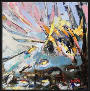 Pembe balık ağı | Yağlı Boya Tablo