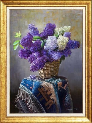 Sepetteki Sümbüller | Yağlı Boya Tablo