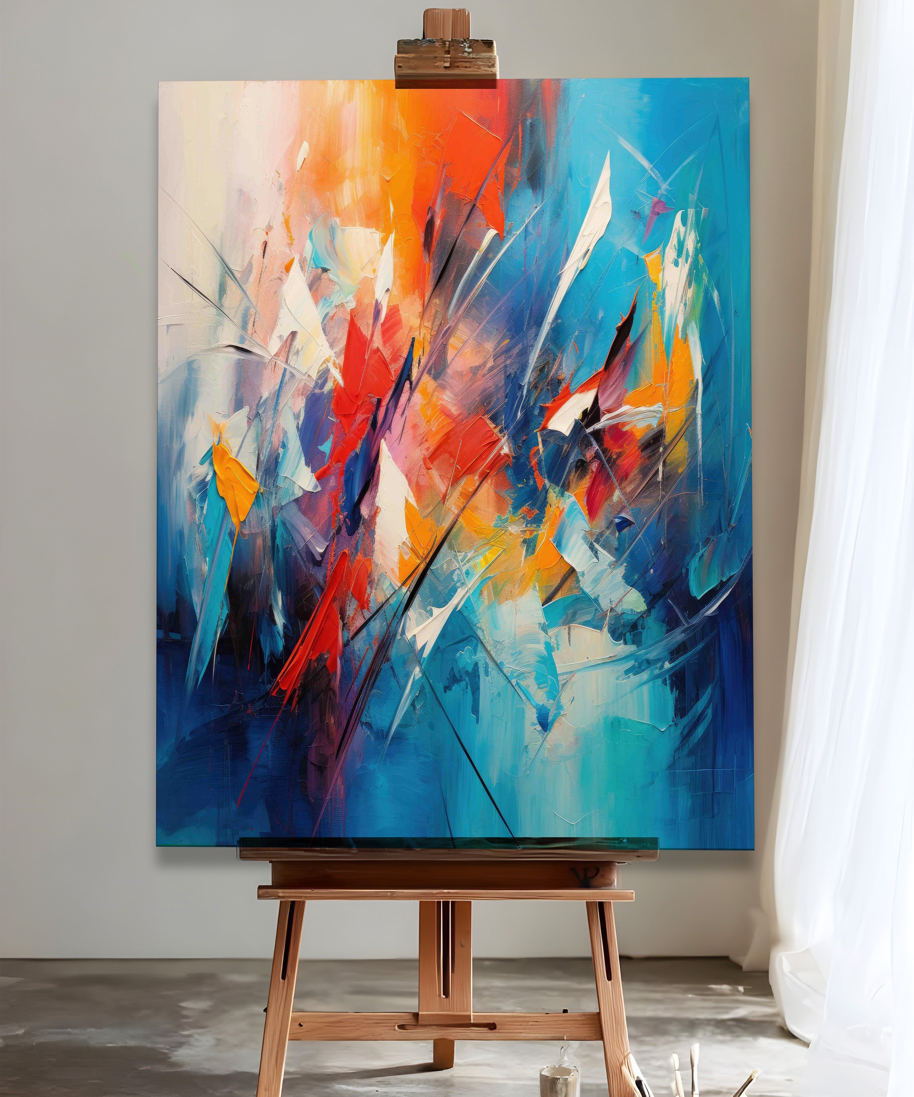 Abstract Linear | Yağlıboya dokulu canvas baskı