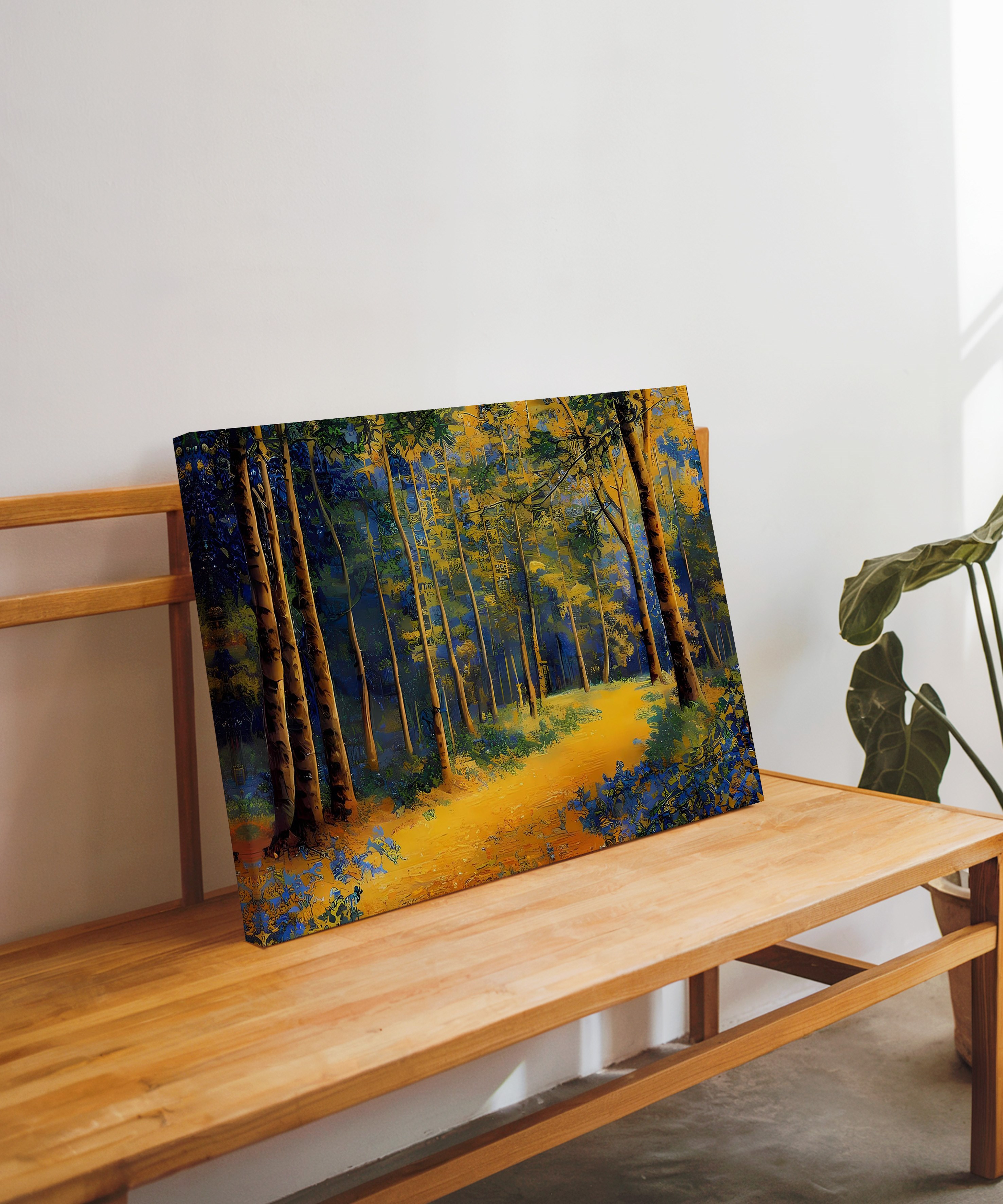 Altın Patikanın Sessizliği | Yağlı Boya Dokulu Canvas Baskı