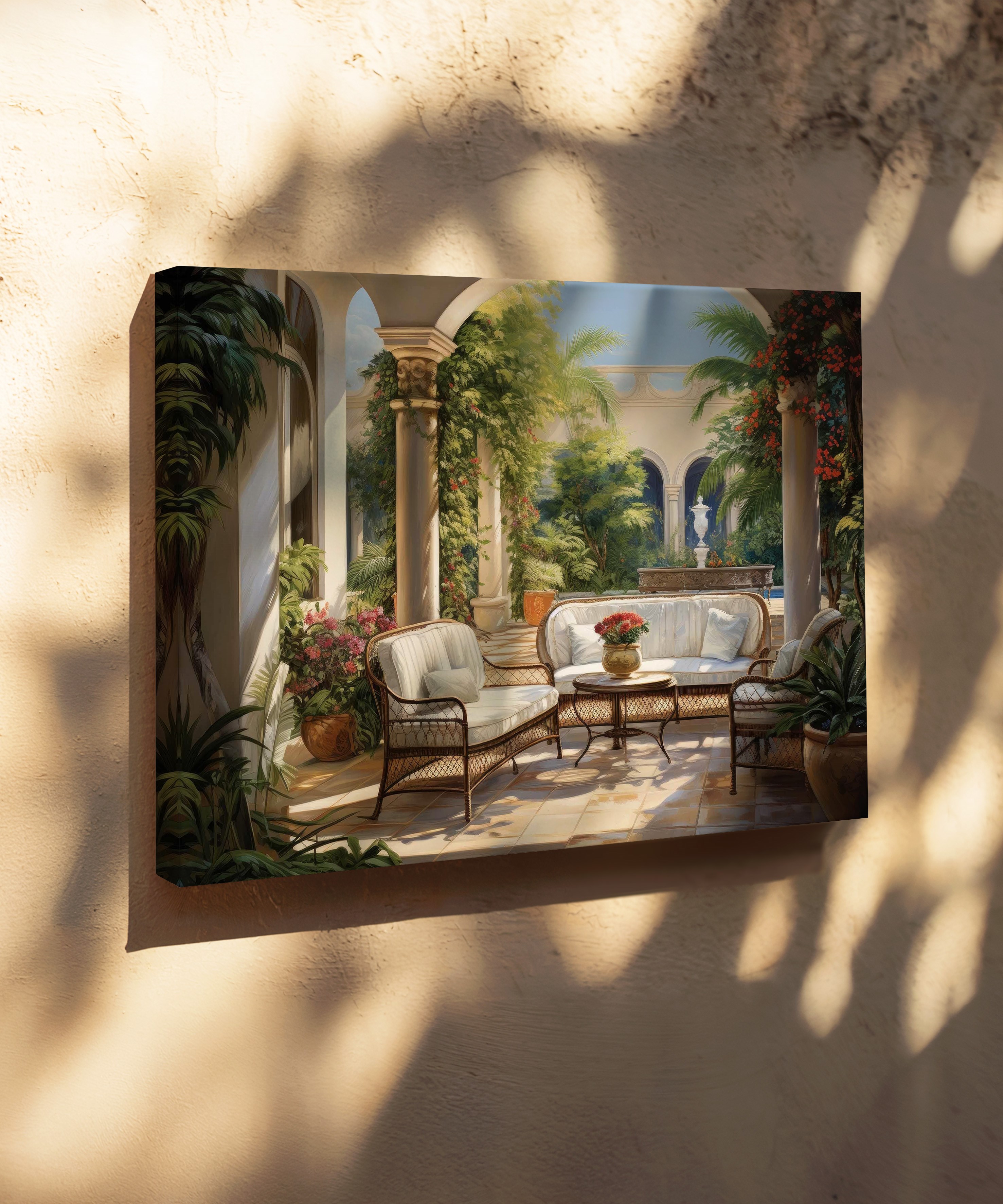 Avlu Esintisi | Yağlı Boya Dokulu Canvas Baskı
