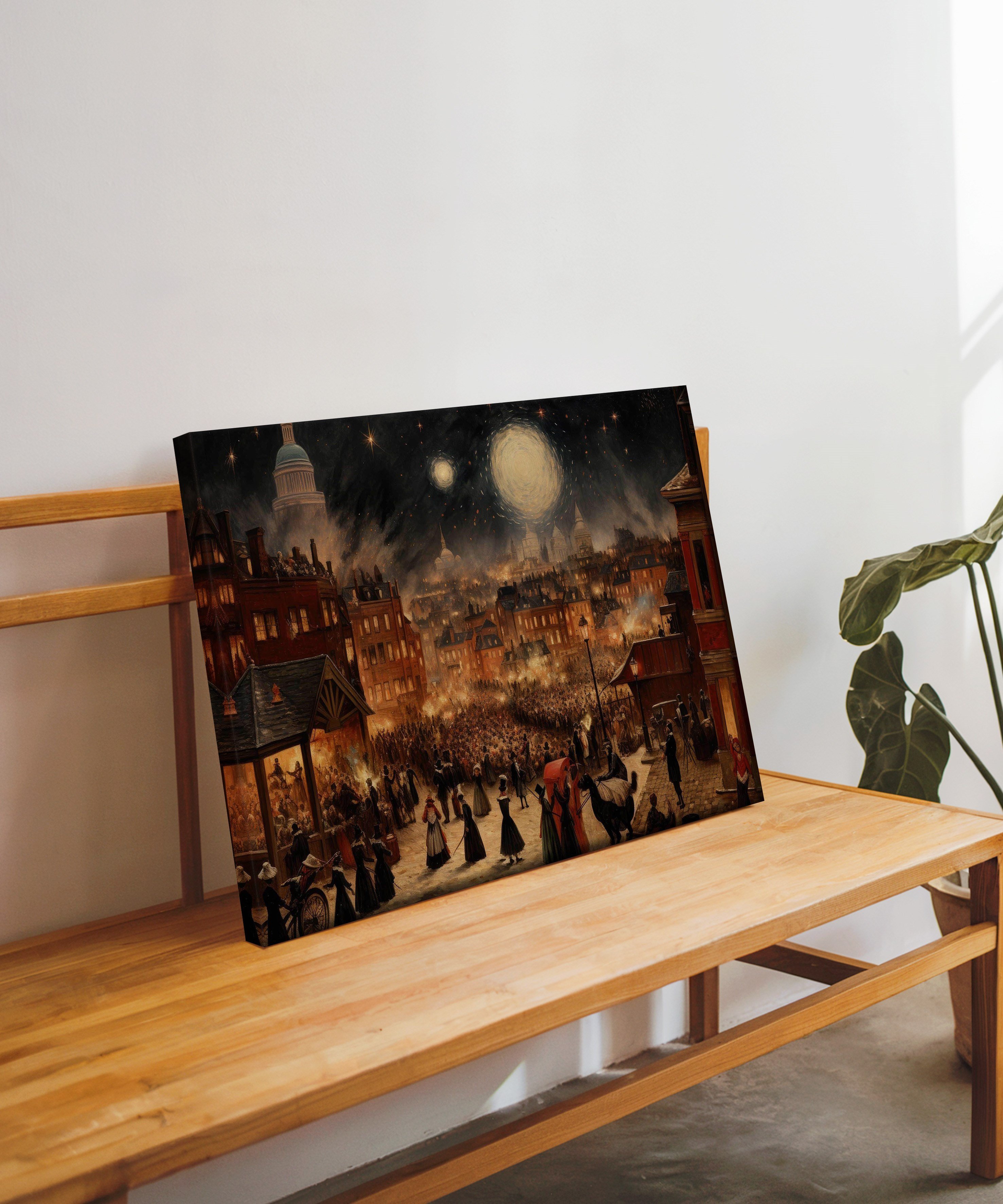Ayların Şenliği | Yağlı Boya Dokulu Canvas Baskı