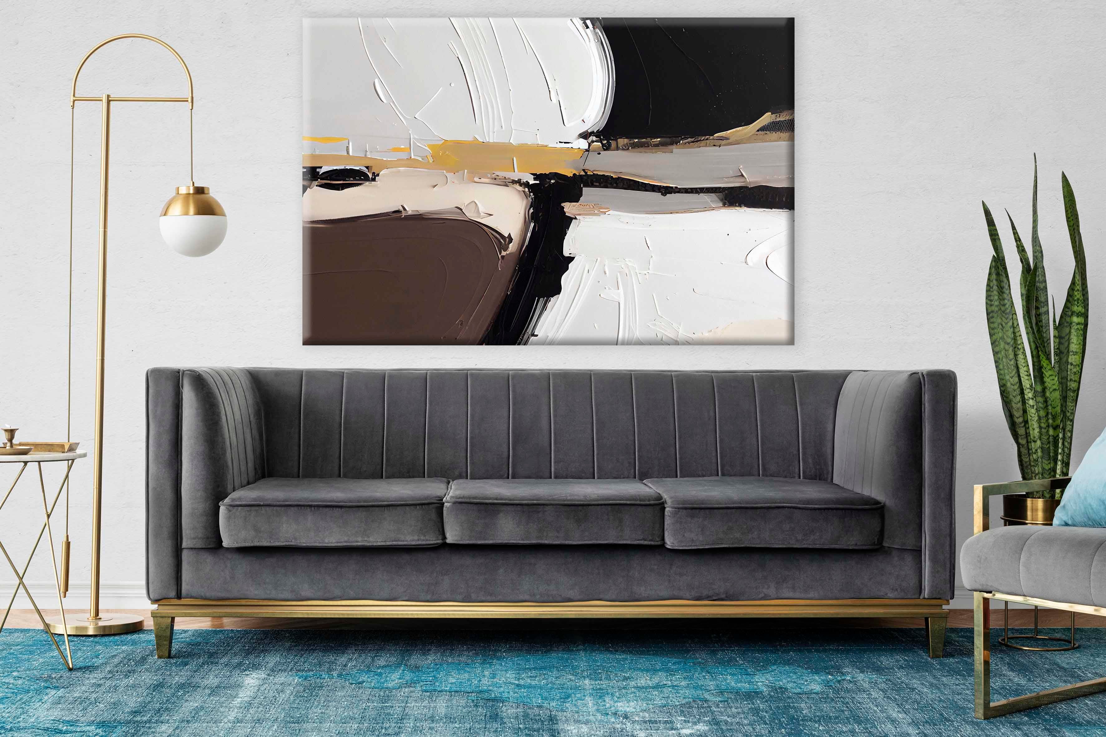 Brown Abstract 3 | Yağlıboya dokulu canvas baskı