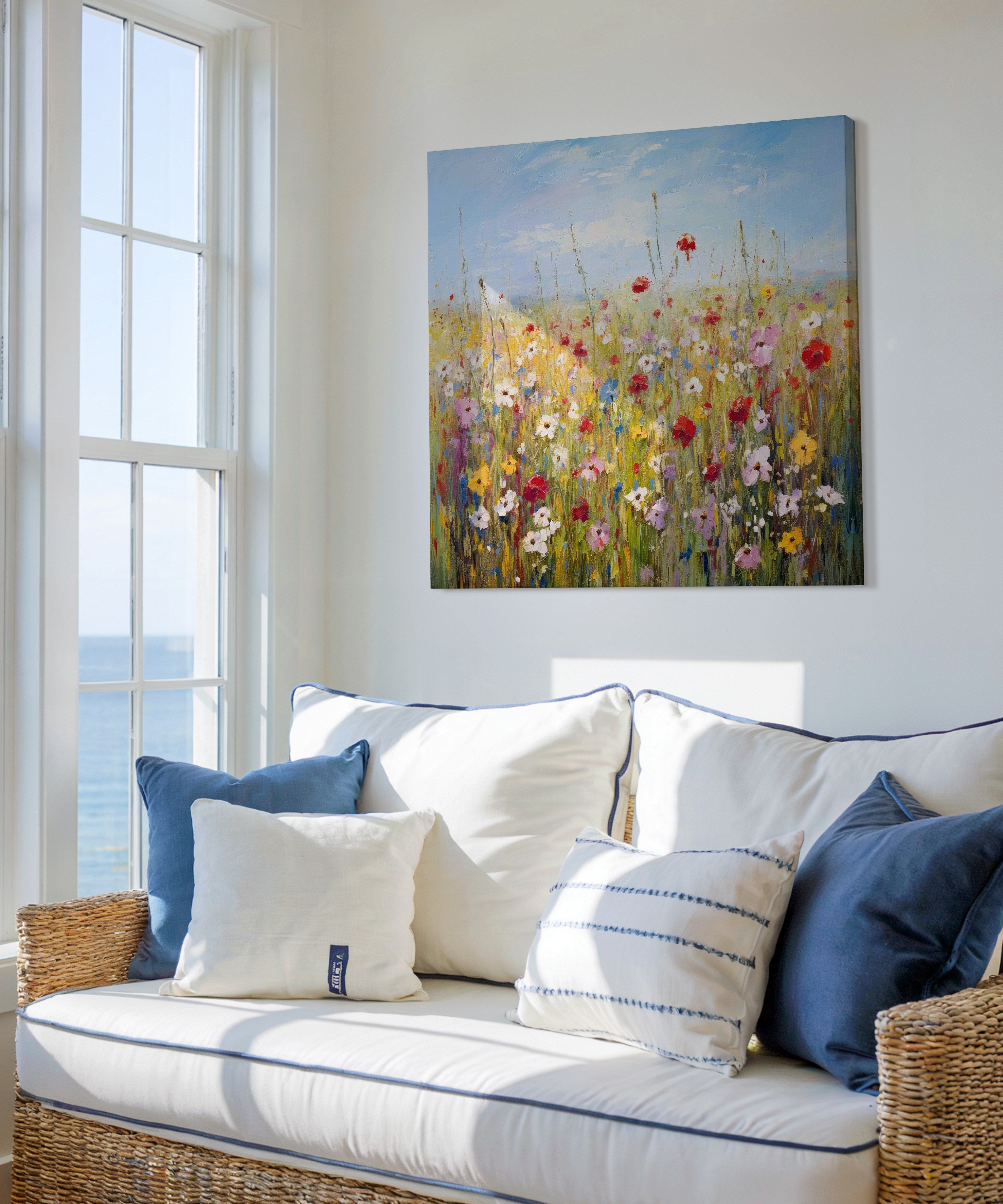 Çiçeklerin Sessizliği | Yağlı Boya Dokulu Canvas Baskı