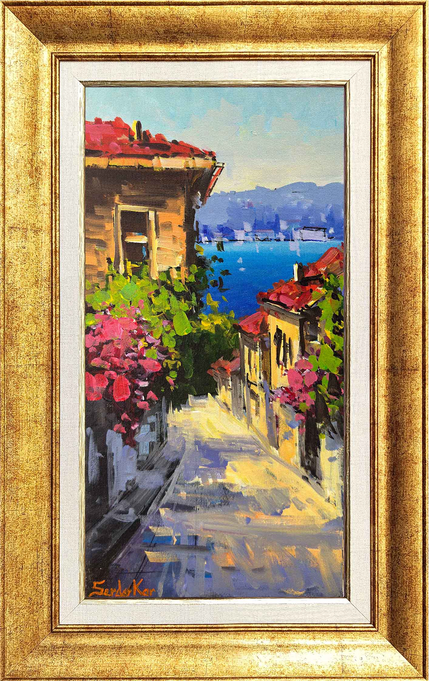 Çiçekli İstanbul Sokakları | Yağlı Boya Tablo 