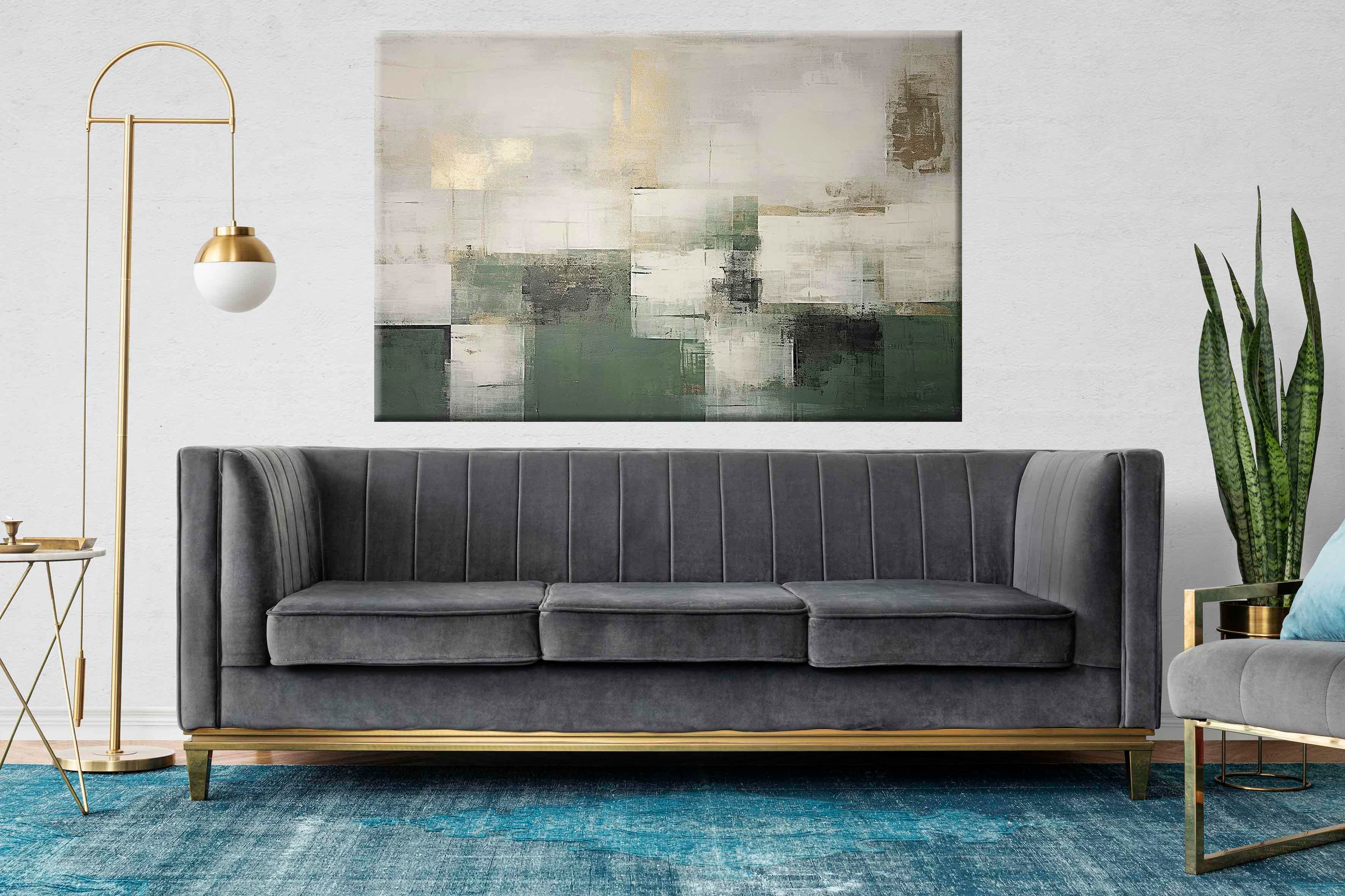 Cool Mind Green | Yağlıboya dokulu canvas baskı