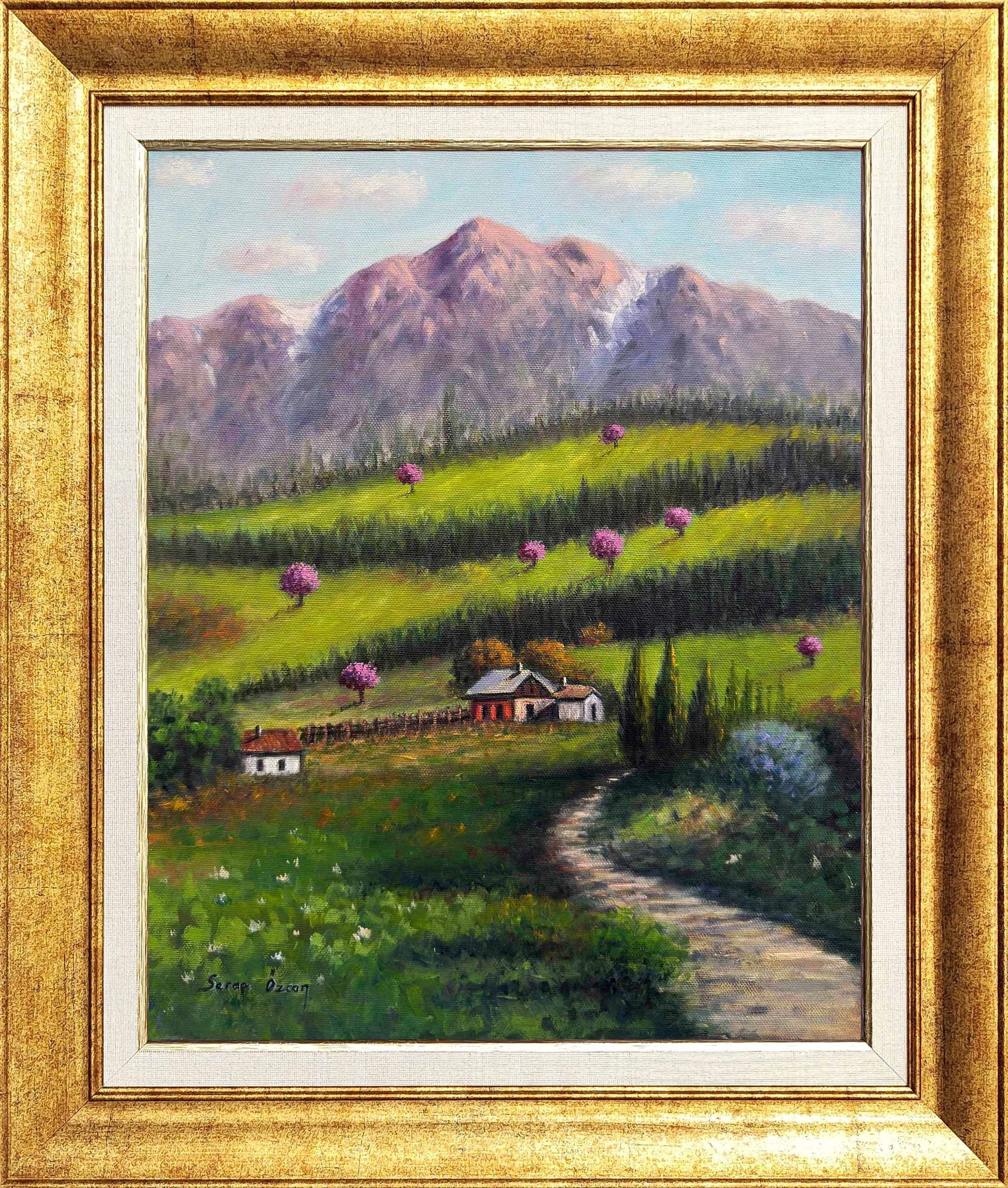 Dağların Eteğindeki Ev | Yağlı Boya Tablo