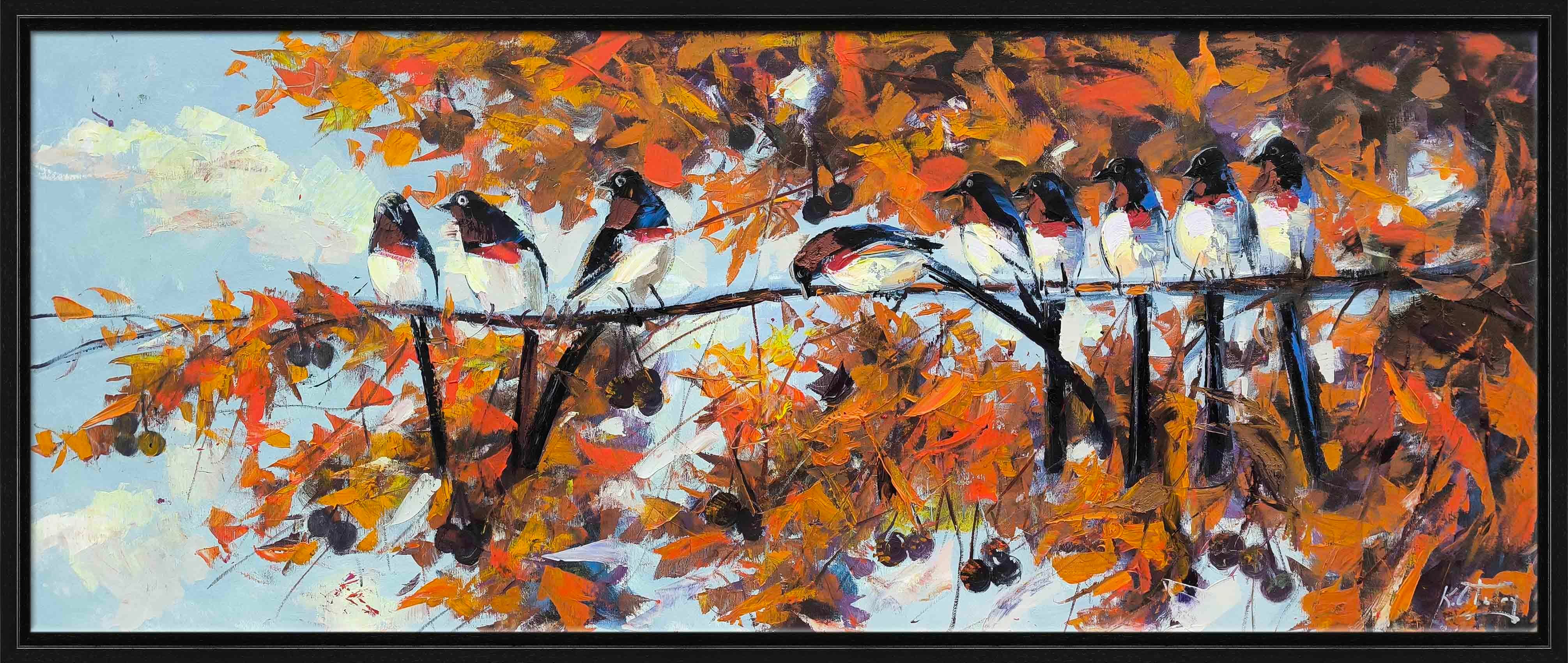 Daldaki Serçeler | Yağlı Boya Tablo