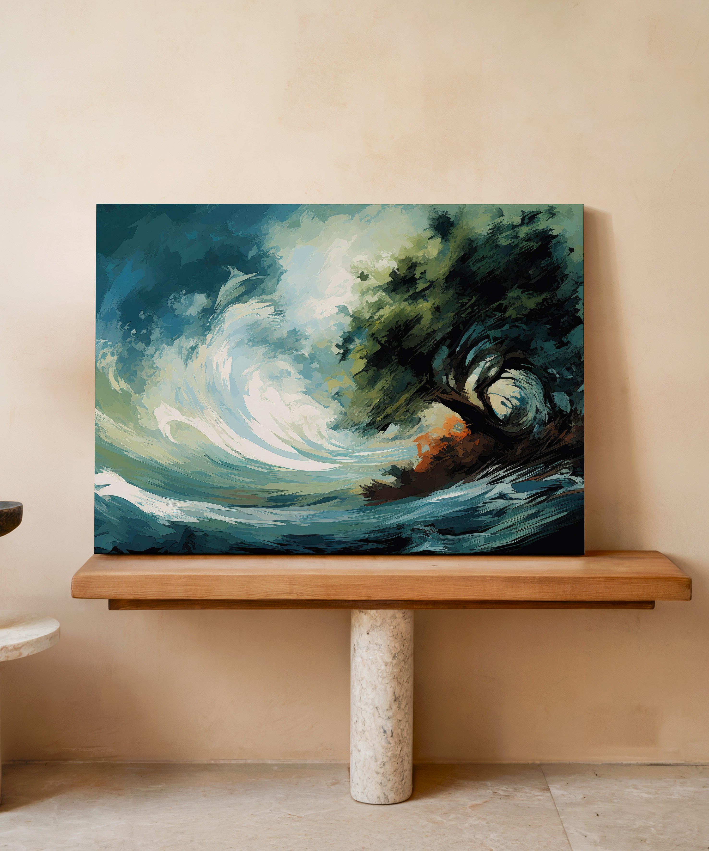 Dalgaların Nefesi | Yağlı Boya Dokulu Canvas Baskı