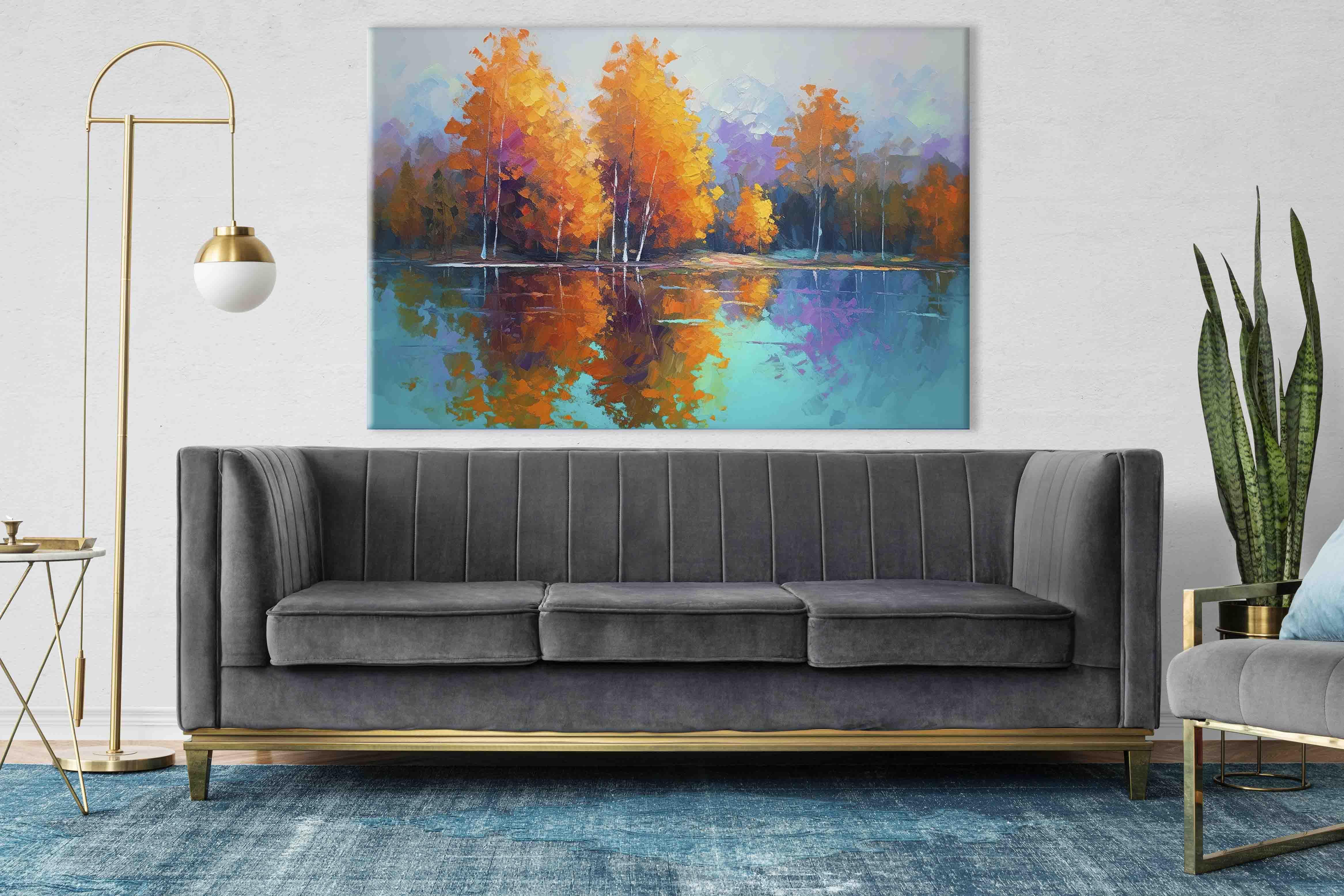 Doğa Temalı Yağlıboya Dokulu Tablolar