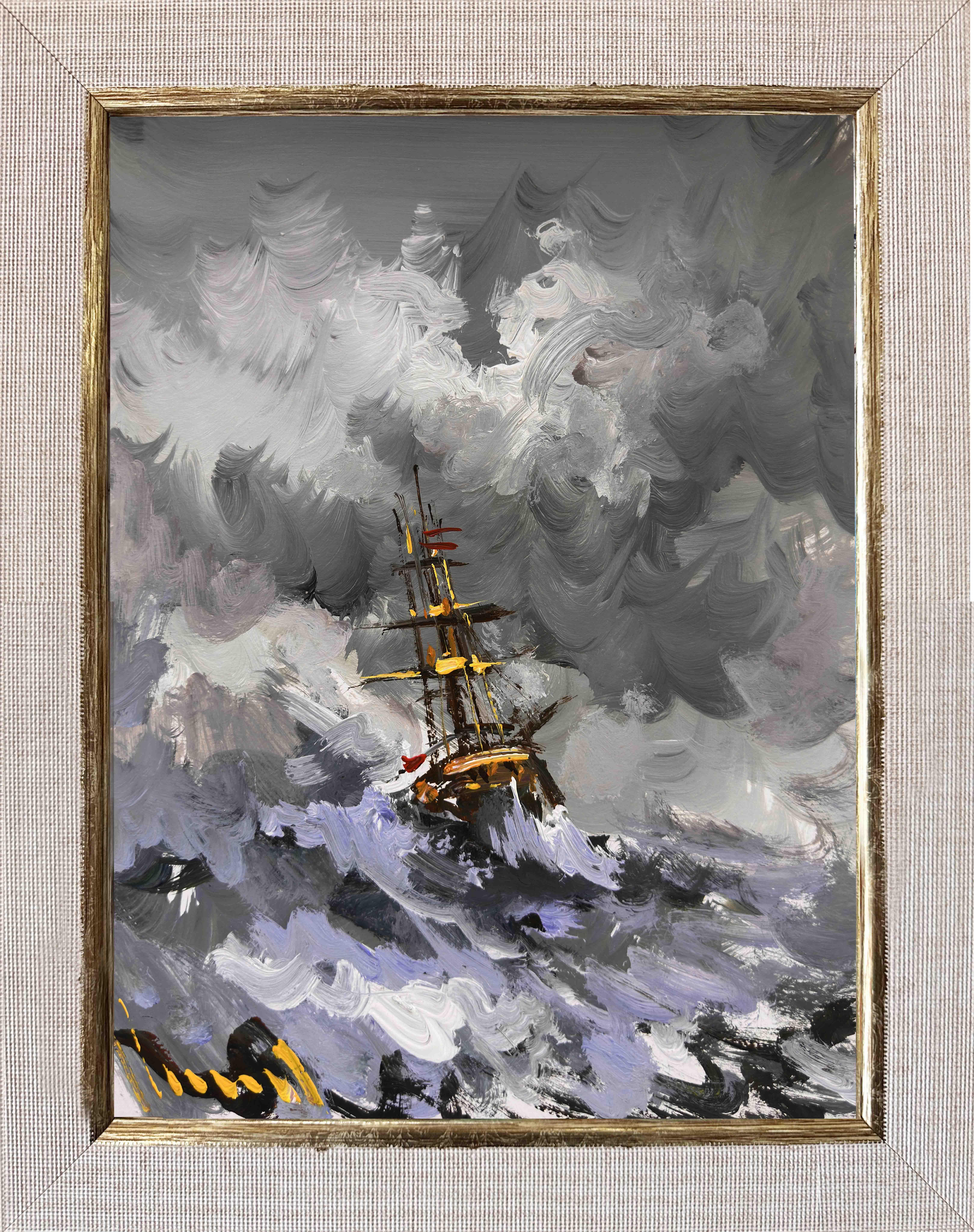 Fırtınada Gemi | Yağlı Boya Tablo