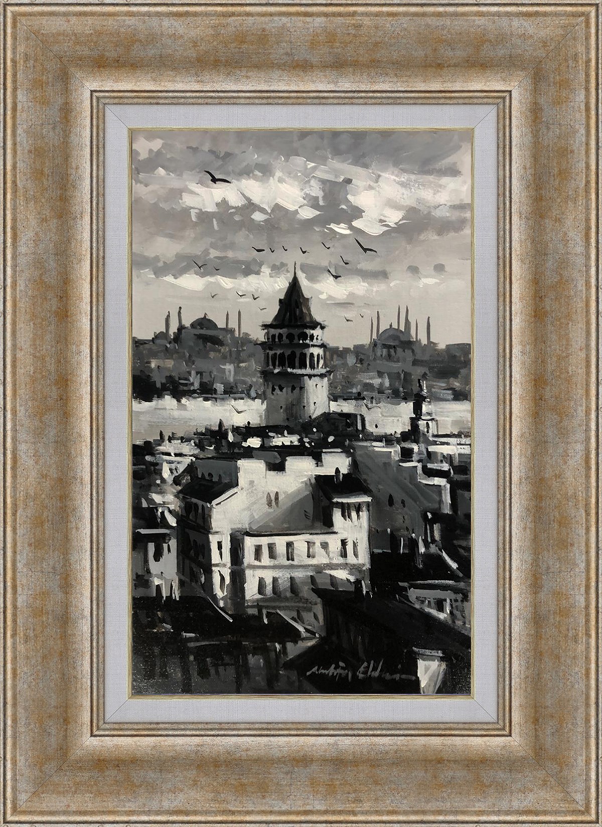 Galata Kulesi  | Yağlı Boya TabloKüçük ebat tablolar