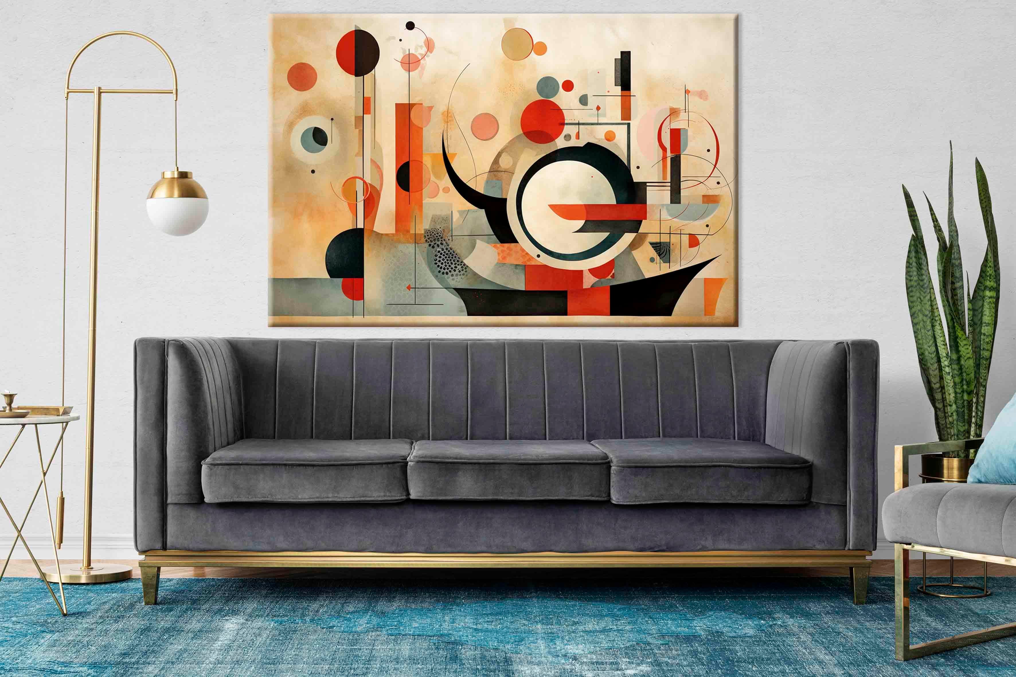 Geometrik Ritim | Yağlıboya dokulu canvas baskı