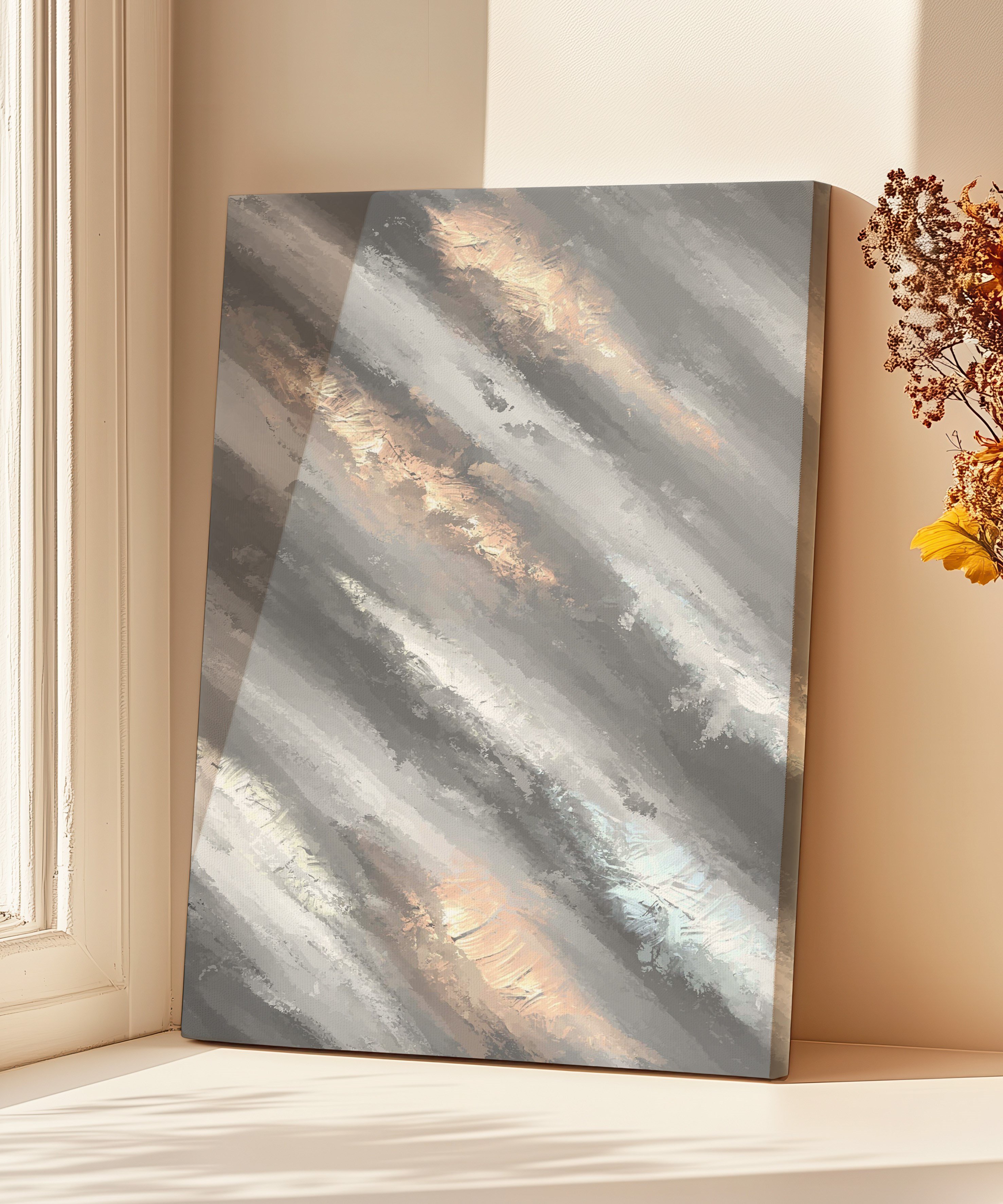 Işığın Kıyısı | Yağlı Boya Dokulu Canvas Baskı
