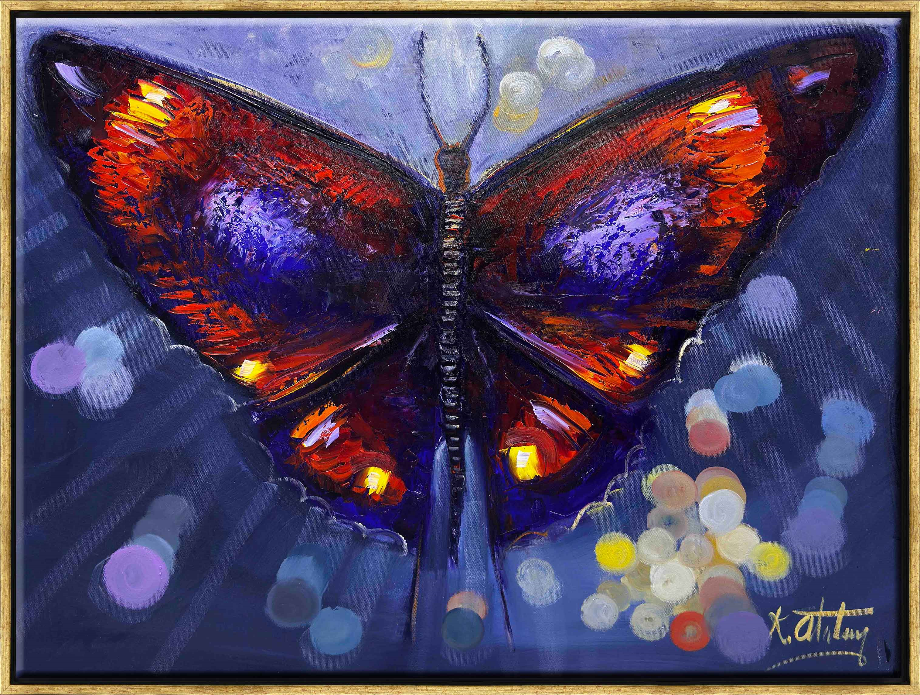 Işık ve Kelebek | Yağlı Boya Tablo