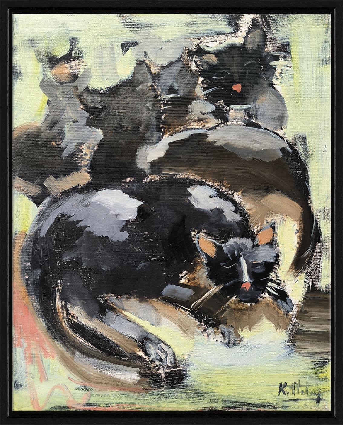 Kara Kediler | Yağlı Boya Tablo