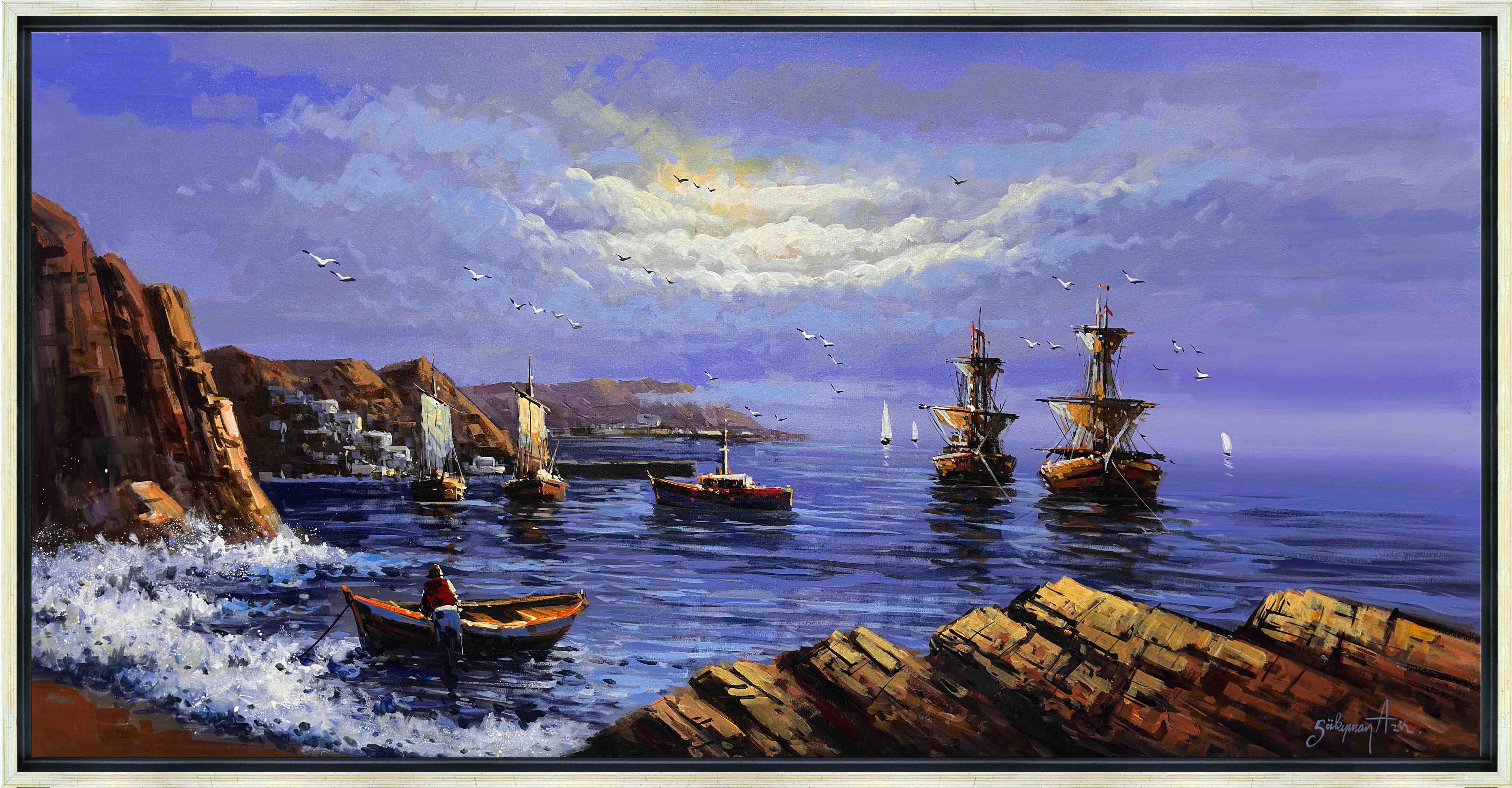 Kıyıdakiler | Yağlı Boya Tablo