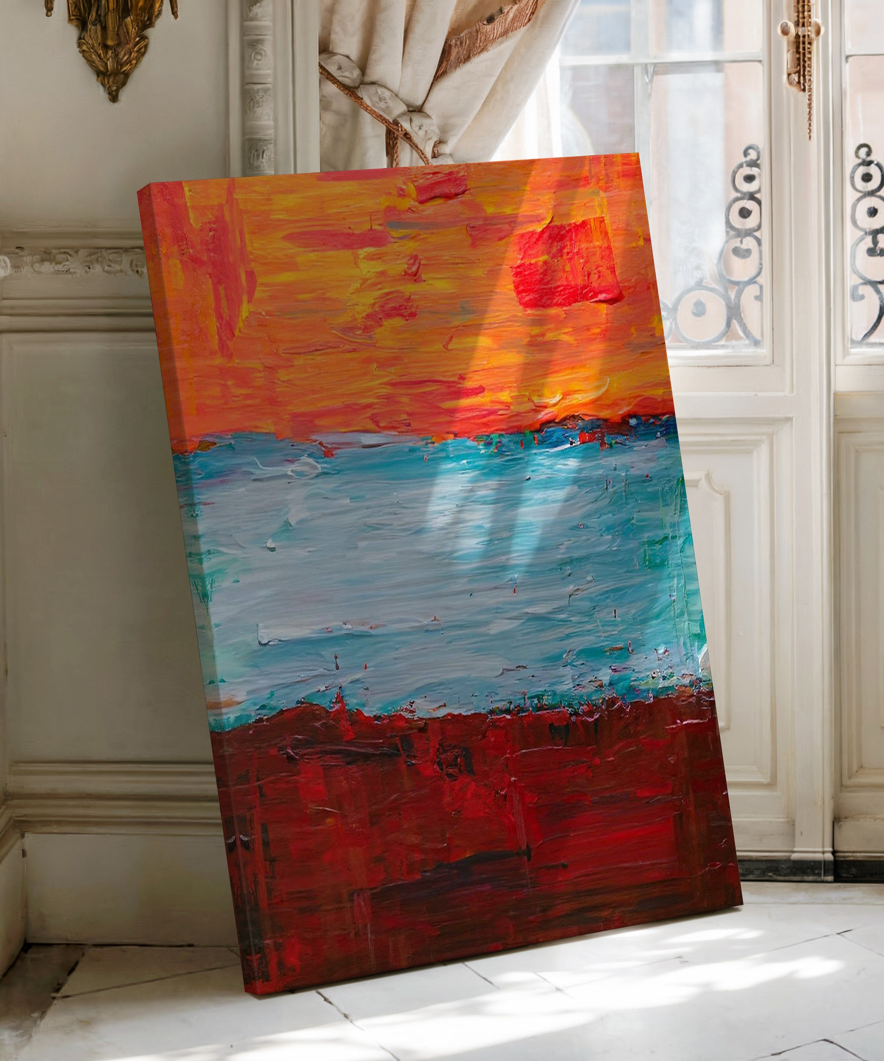 Kızıl Gelgit | Yağlı Boya Dokulu Canvas Baskı