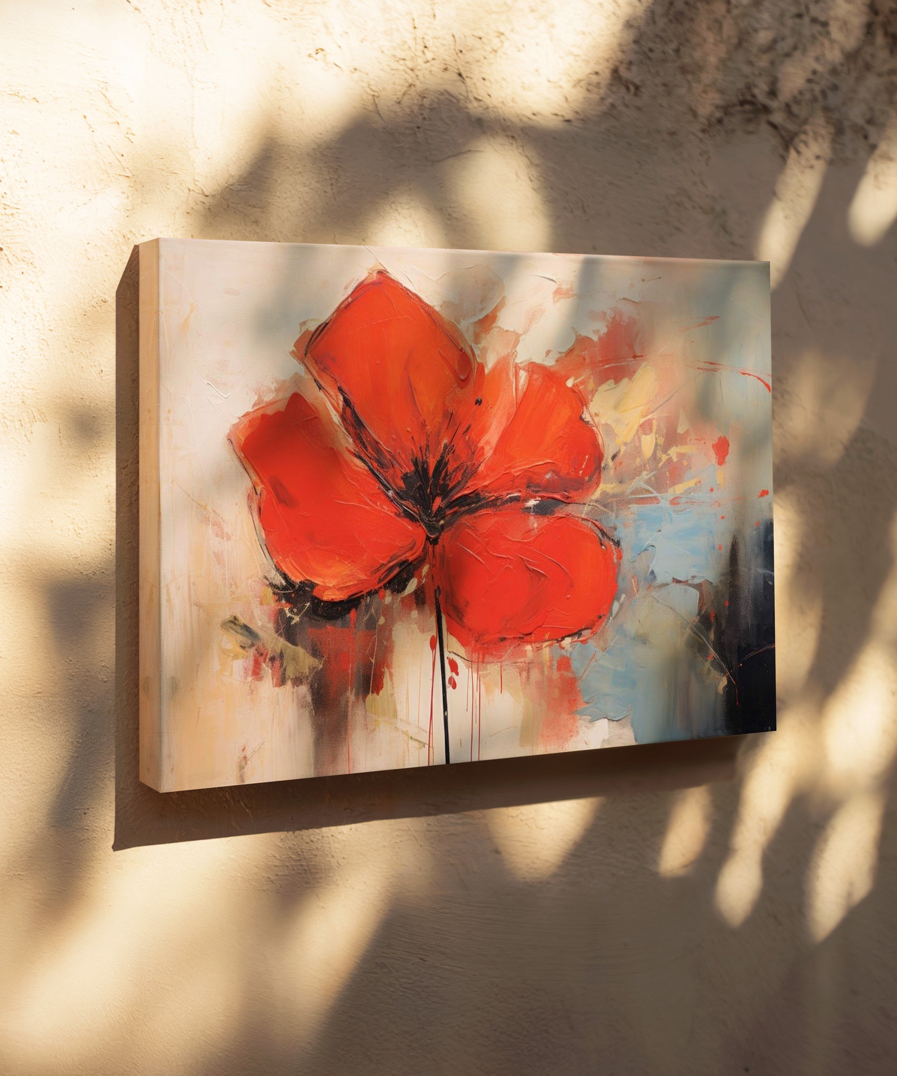 Kızıl Zarafet | Yağlı Boya Dokulu Canvas Baskı